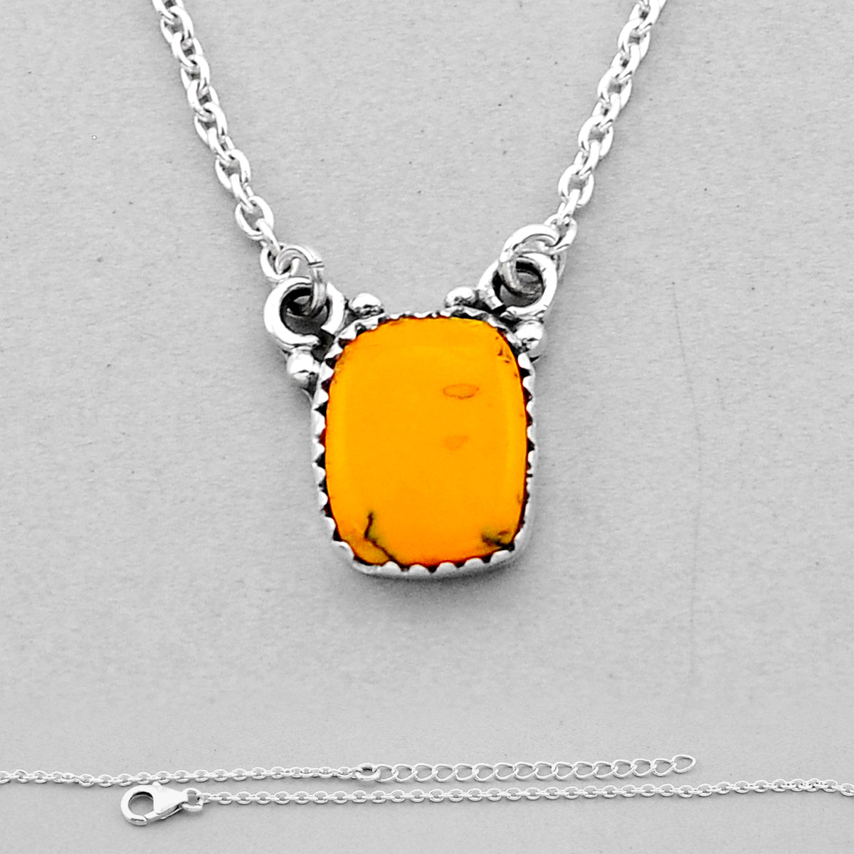925 silver natural yellow bumble bee australian jasper necklace