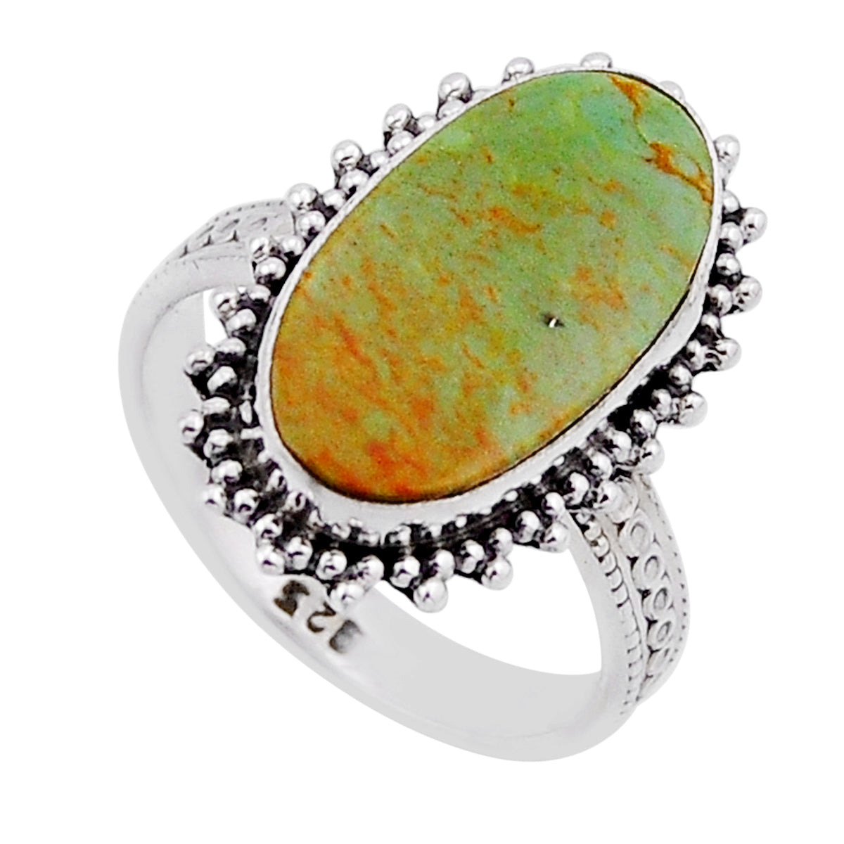 925 silver solitaire green arizona mohave turquoise ring size 7