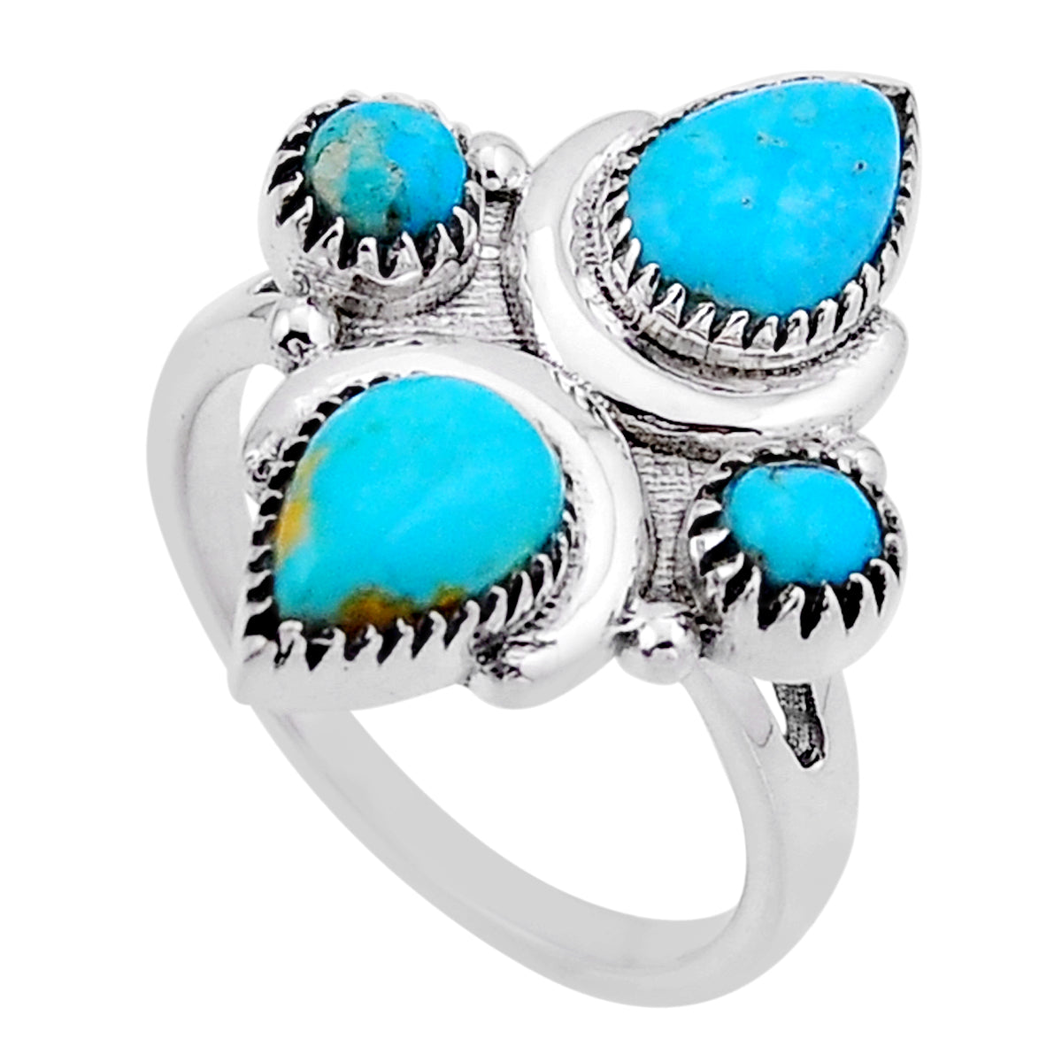 925 sterling silver green Arizona Mojave turquoise ring size 9