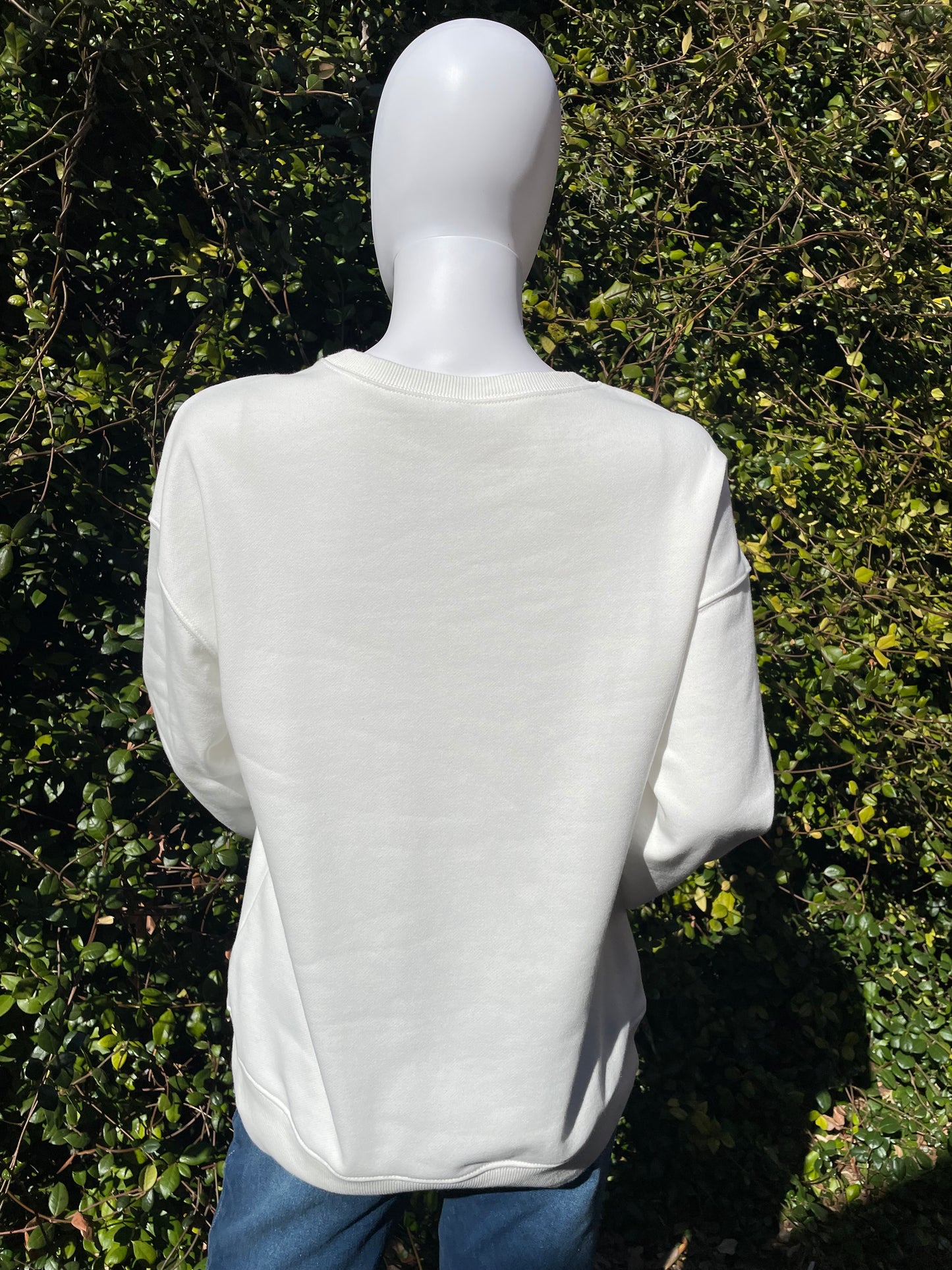 Red Glitter Heart Valentine White Sweatshirt