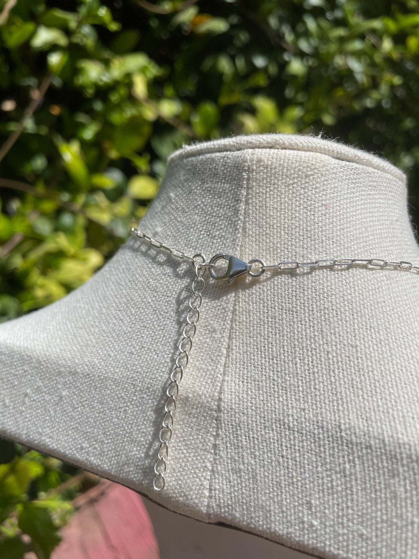 Sterling Silver Turquoise Paperclip Bar Necklace