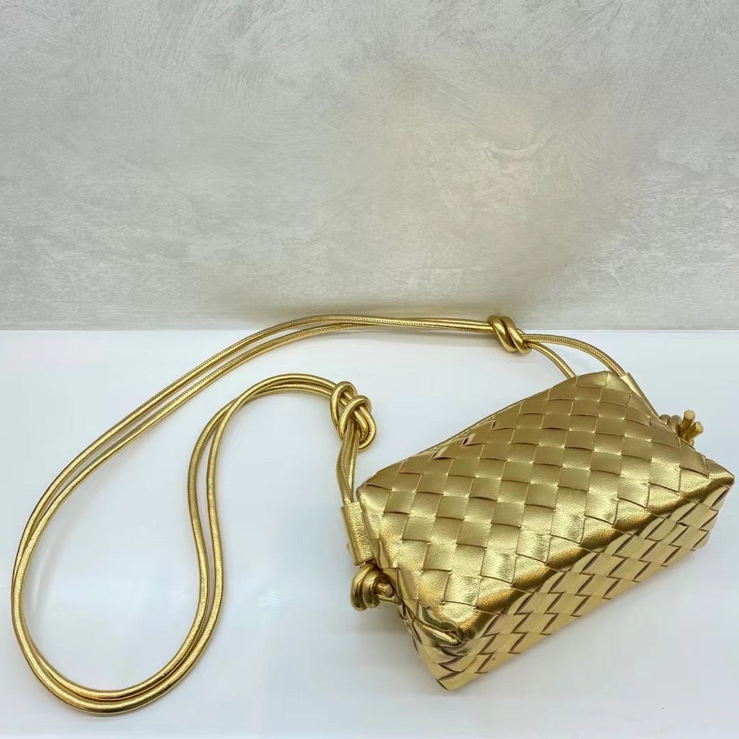 Goldie Woven Genuine Leather Crossbody Bag