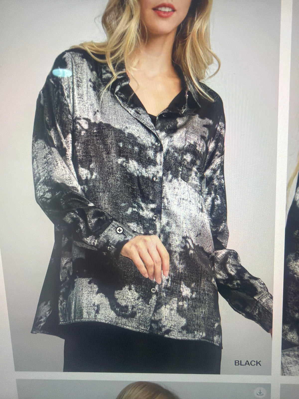 Black Collard Metallic Shirt