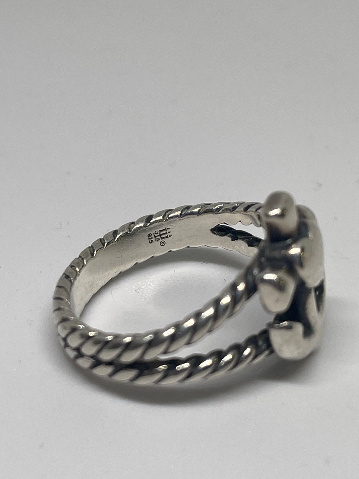 James Avery Retired Anchor Heart Ring Size 4