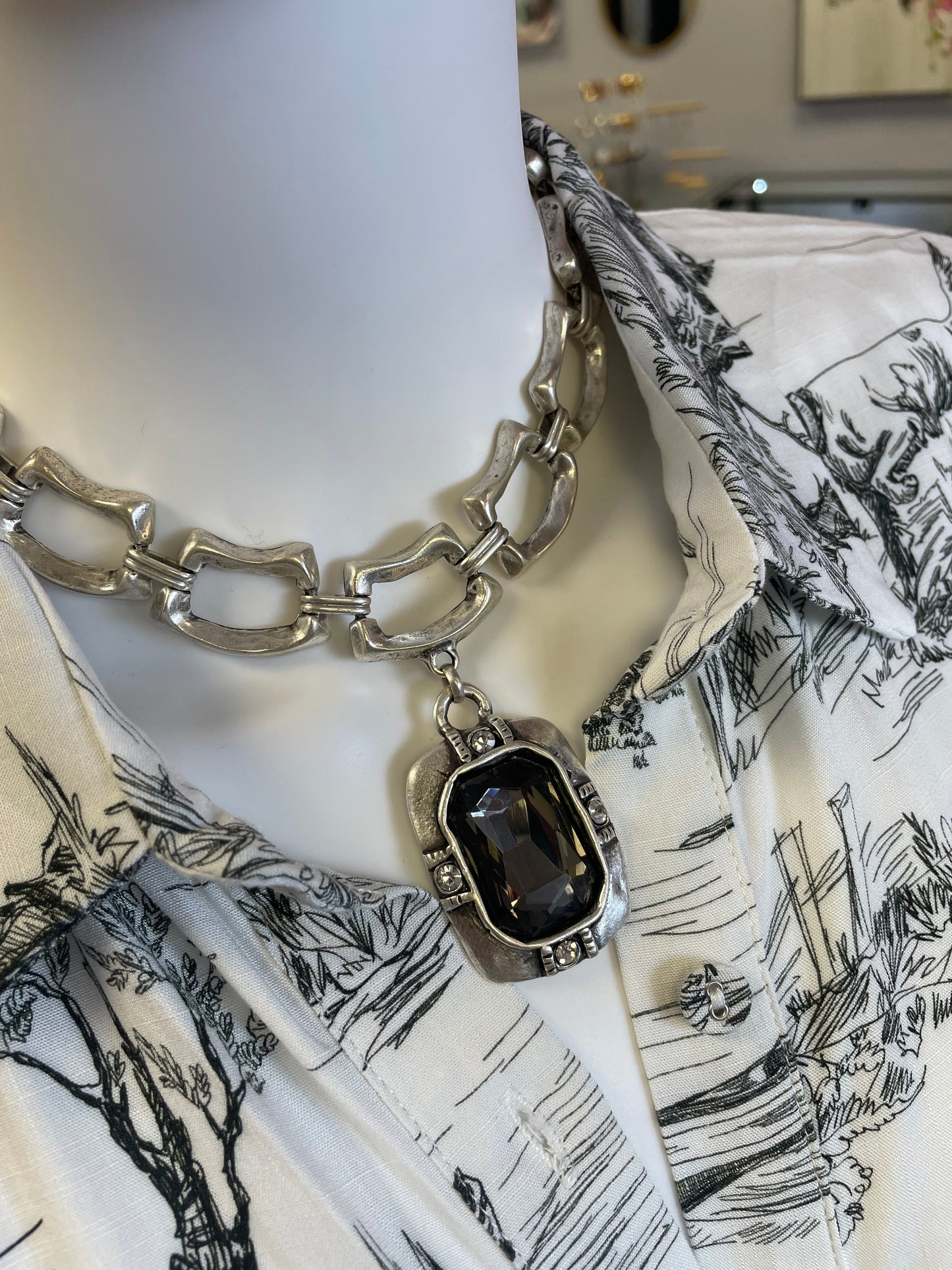 Black And White Toile De Jouy Button Up Dress