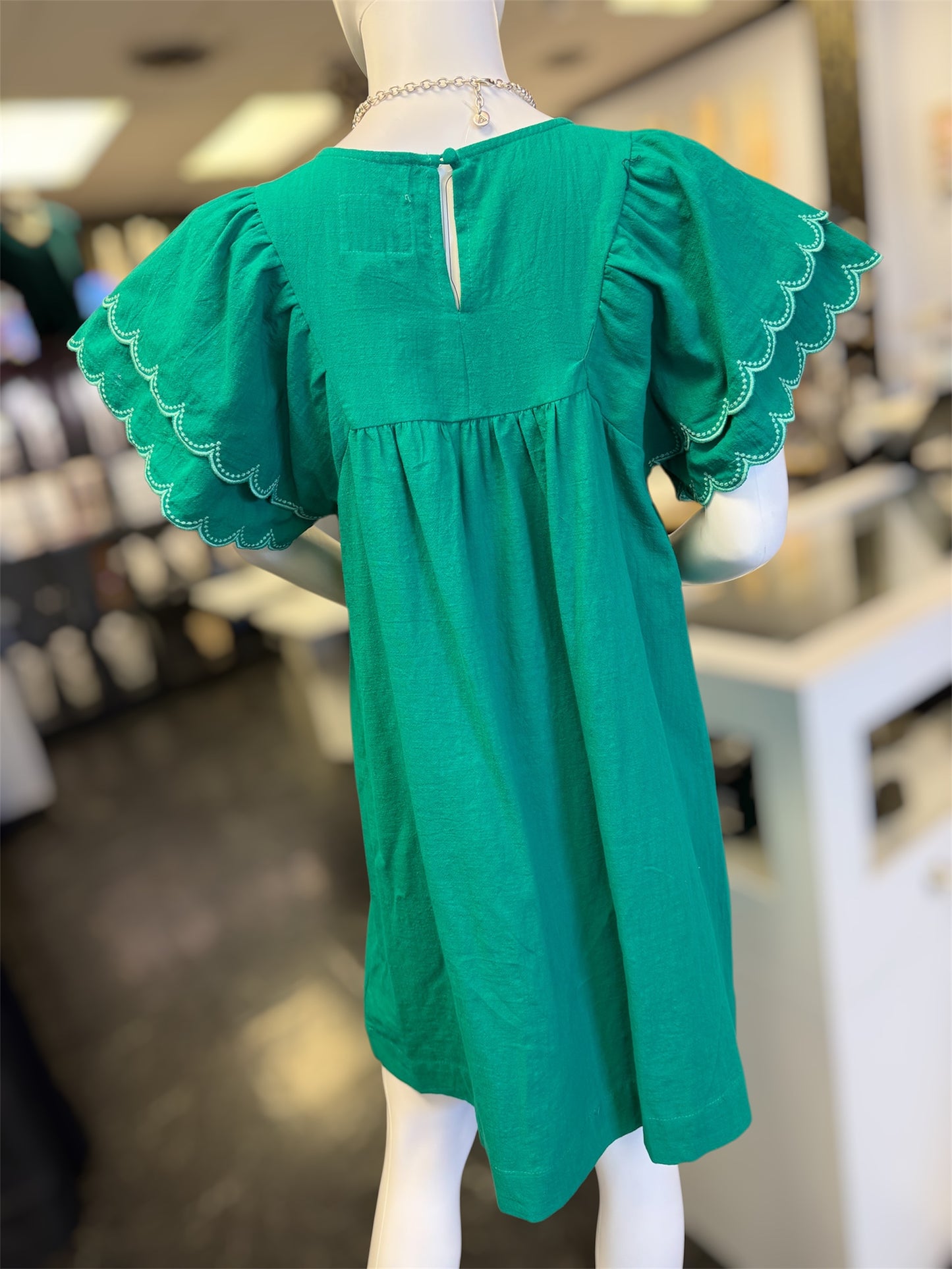 Merry Scalloped Short Sleeve Dress