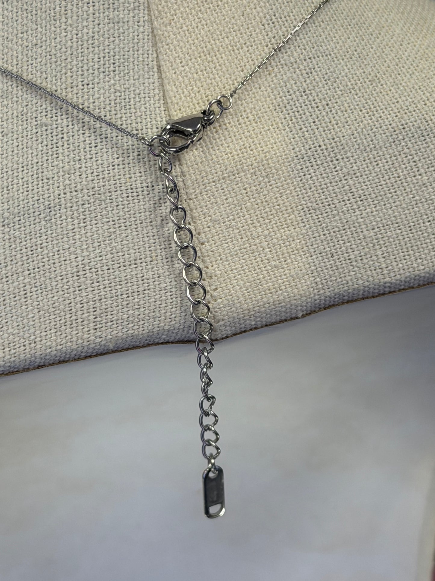 Dainty Silver Stainless Crystal Horse Shoe Necklace