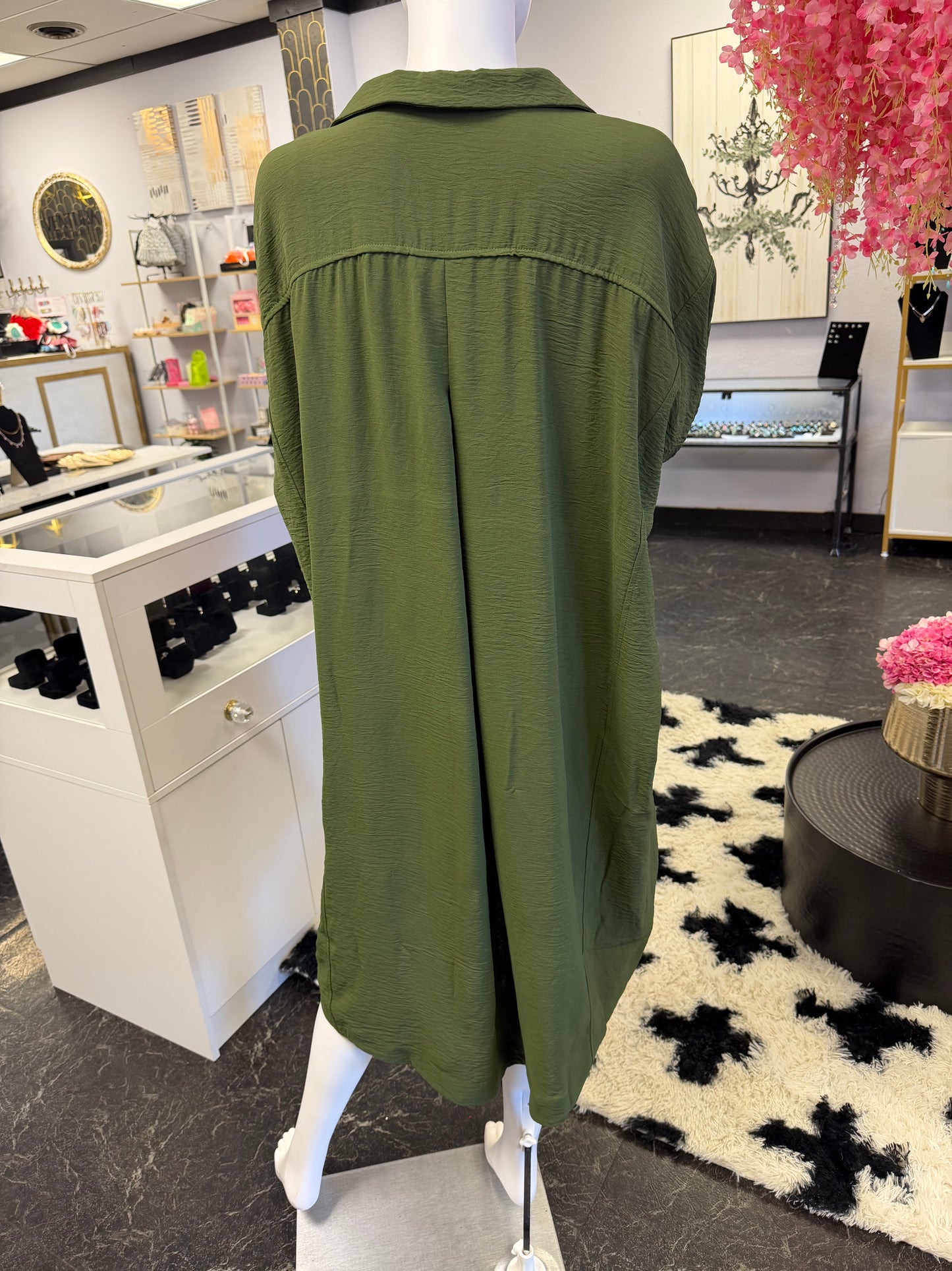 Olive Green Oversized Dress