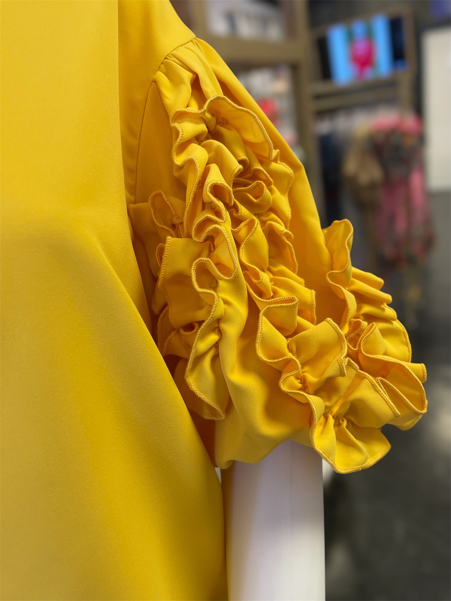 Sunshine Ruffle Sleeve Button Closure Blouse
