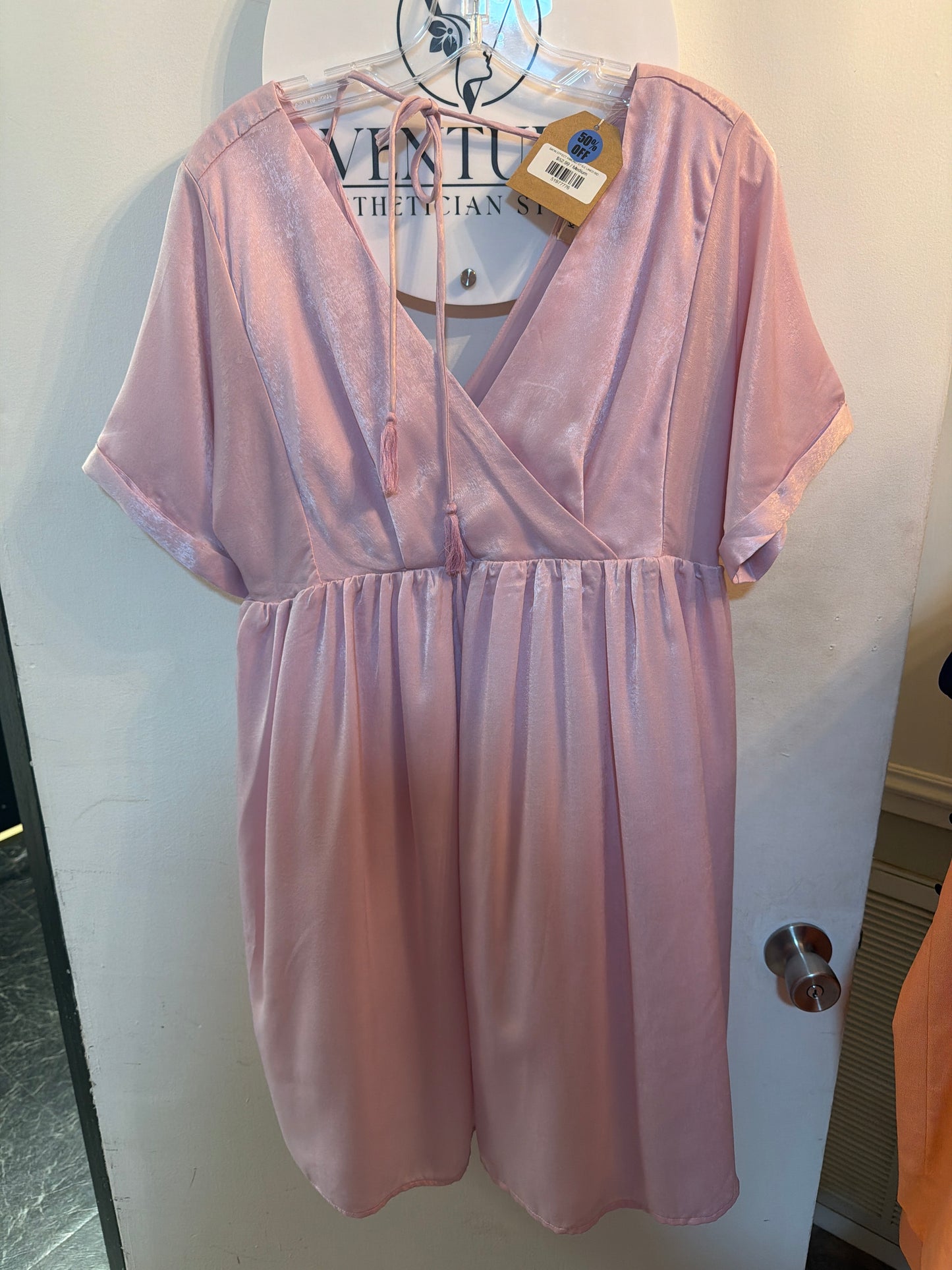 Satin Effect Kimono Style Dress