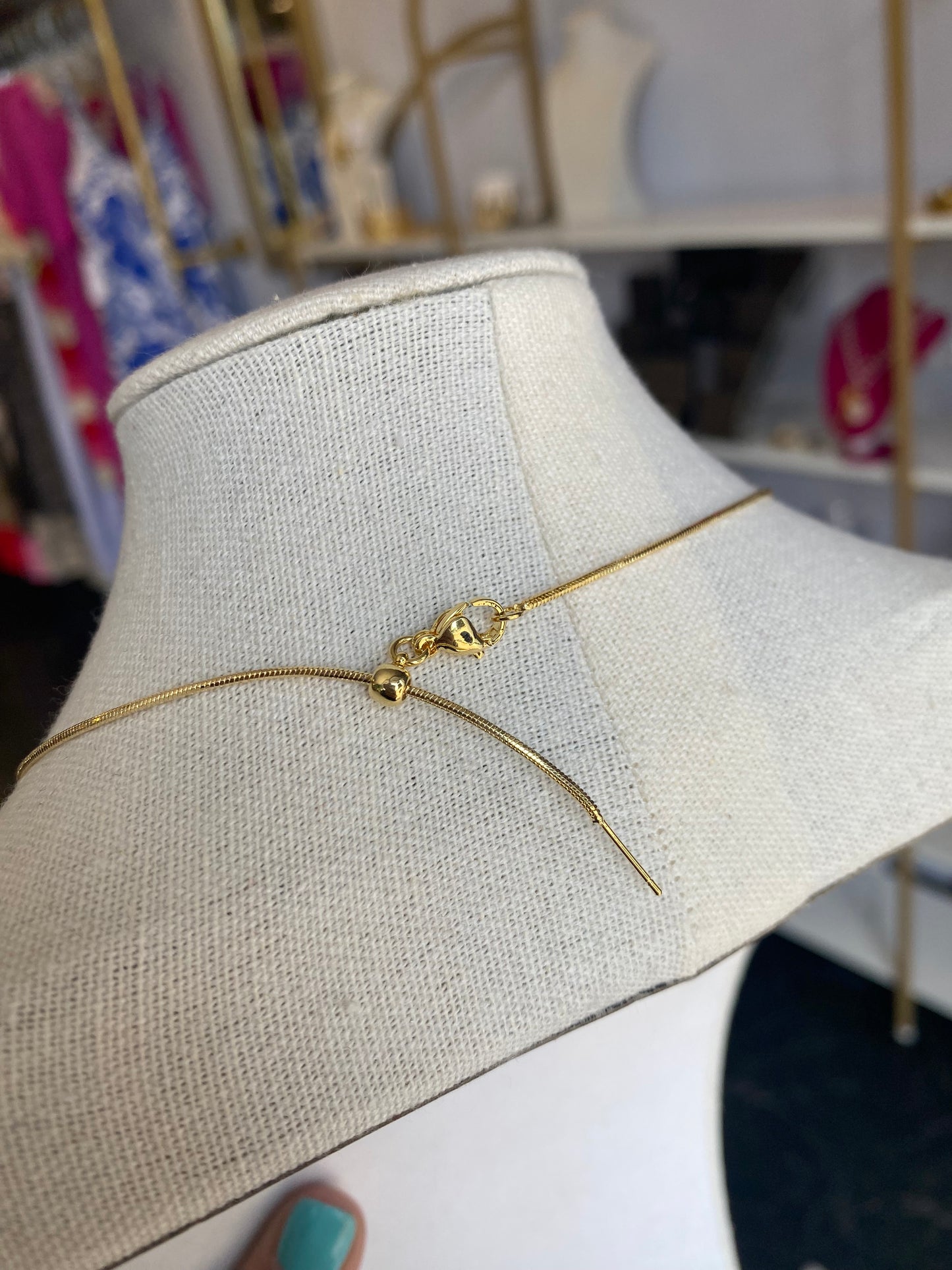 2 Tone Mary Beaded Adjustable Necklace