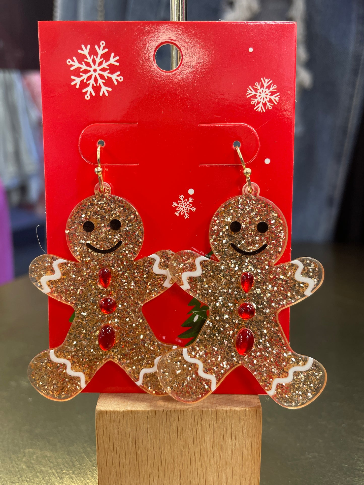 Christmas Gingerbread Hook Earrings