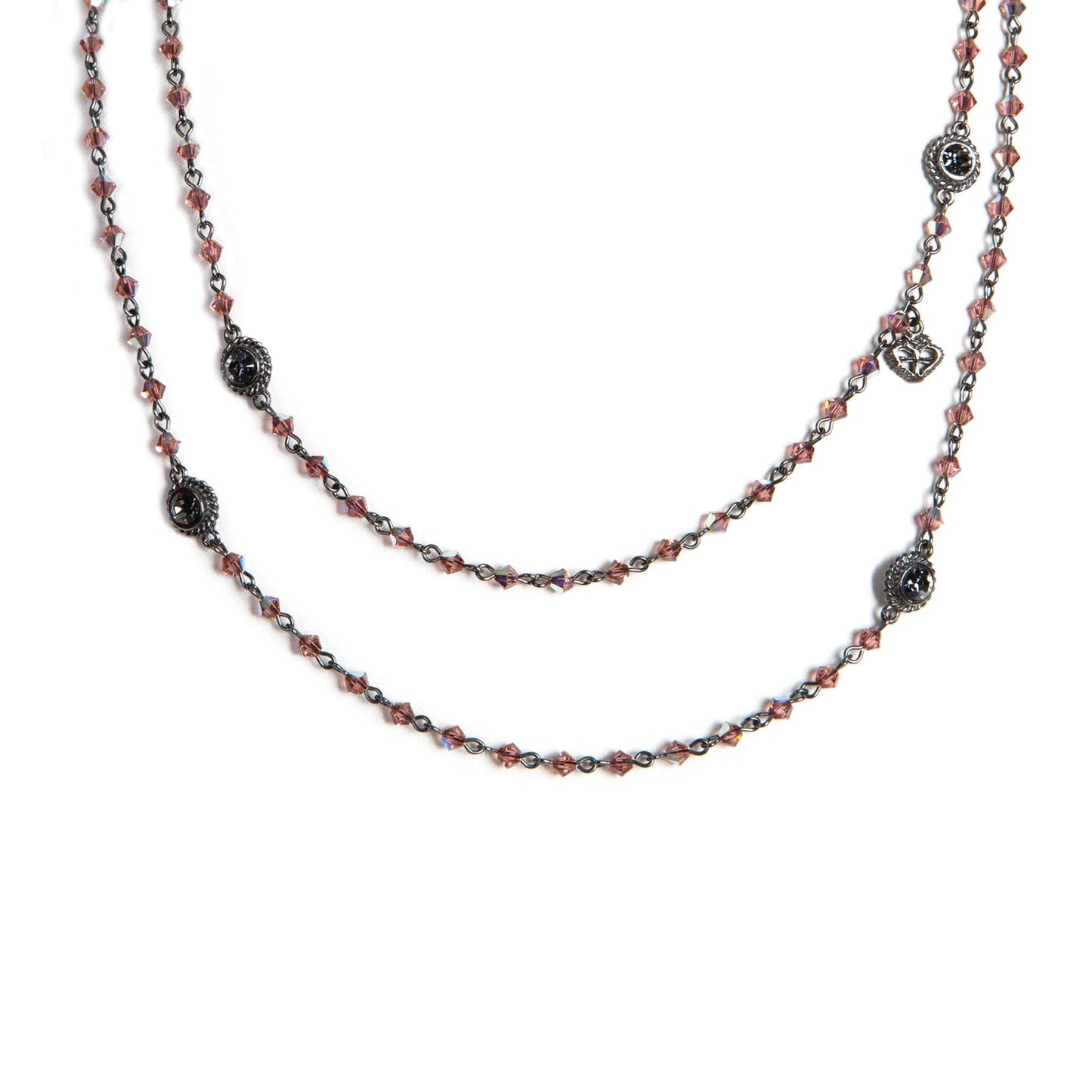 Wrap - 4mm Bicone Rose Blush Gunmetal