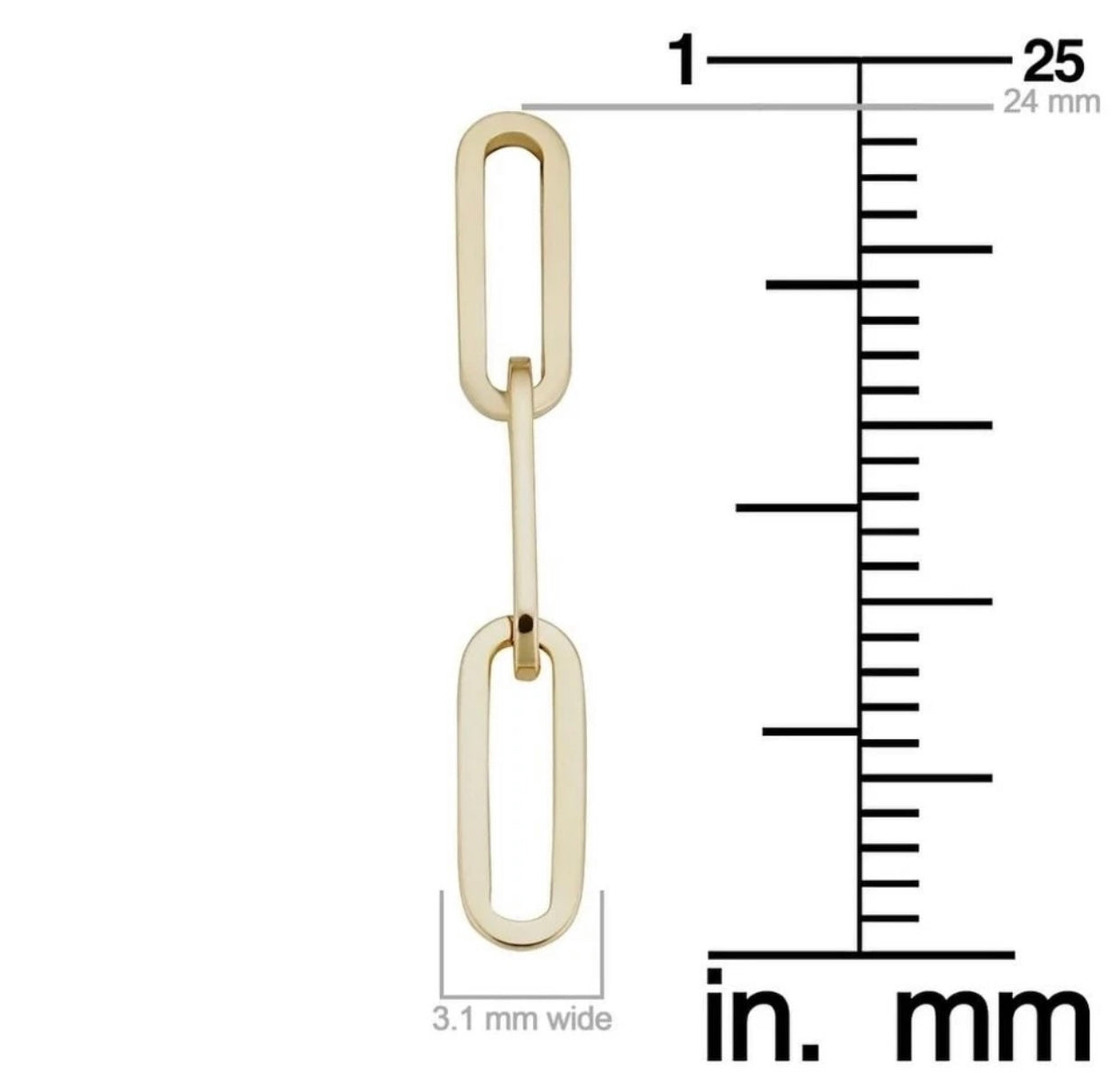14k Yellow Gold Clip Dangle Women's Earrings 3/4" Tall