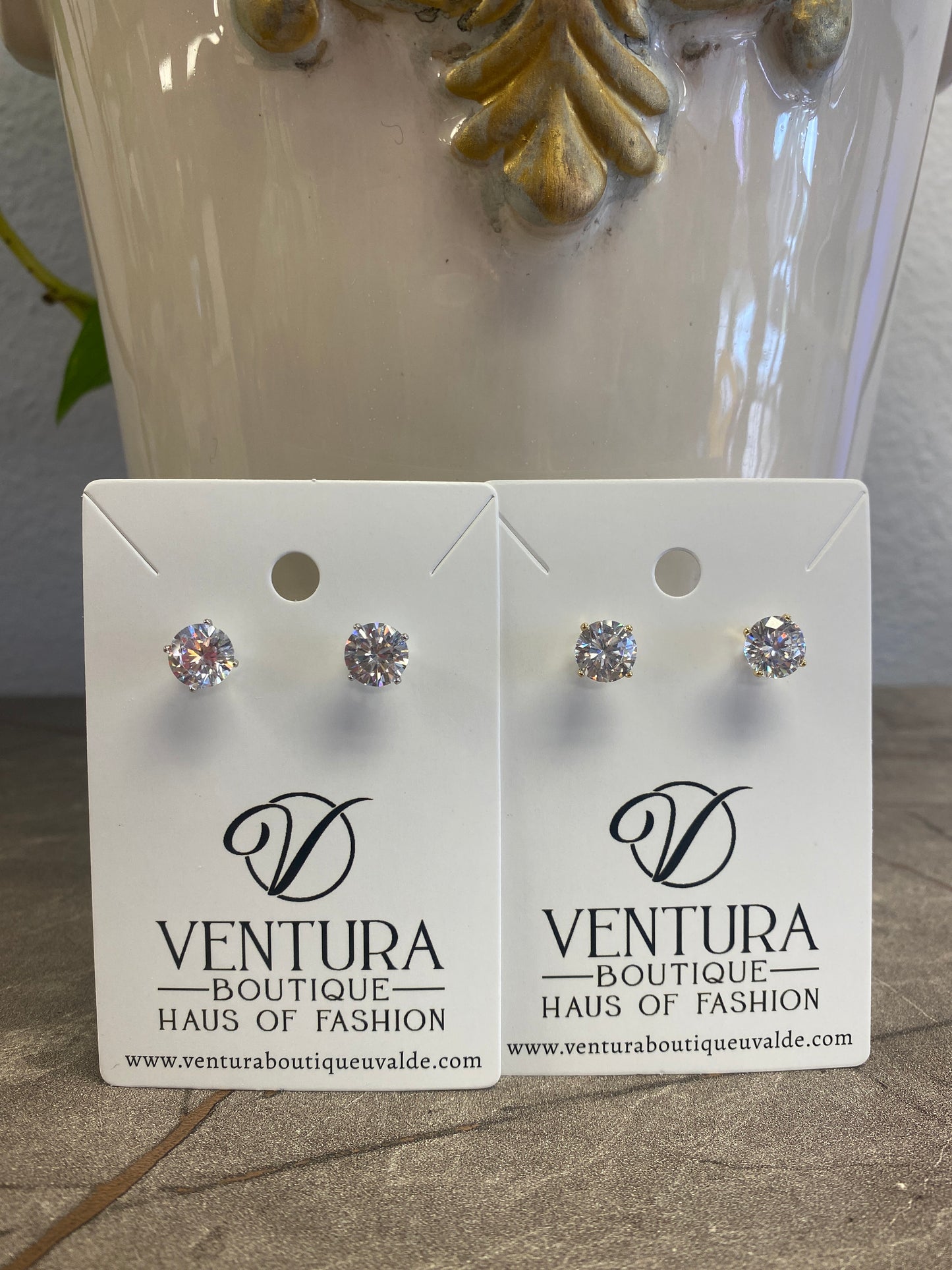 Shiny Crystal Prong Set Stud Earrings