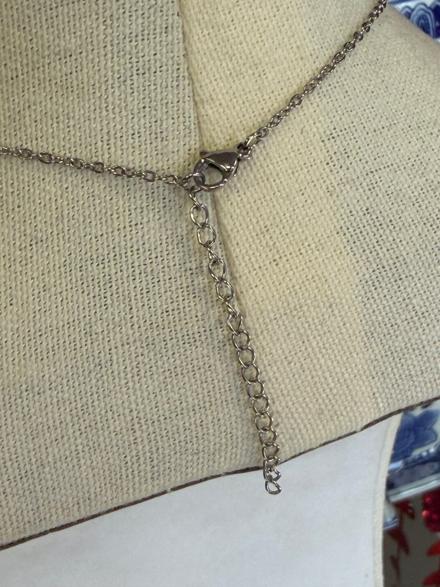 Crystal Cross Crown Necklace Silver