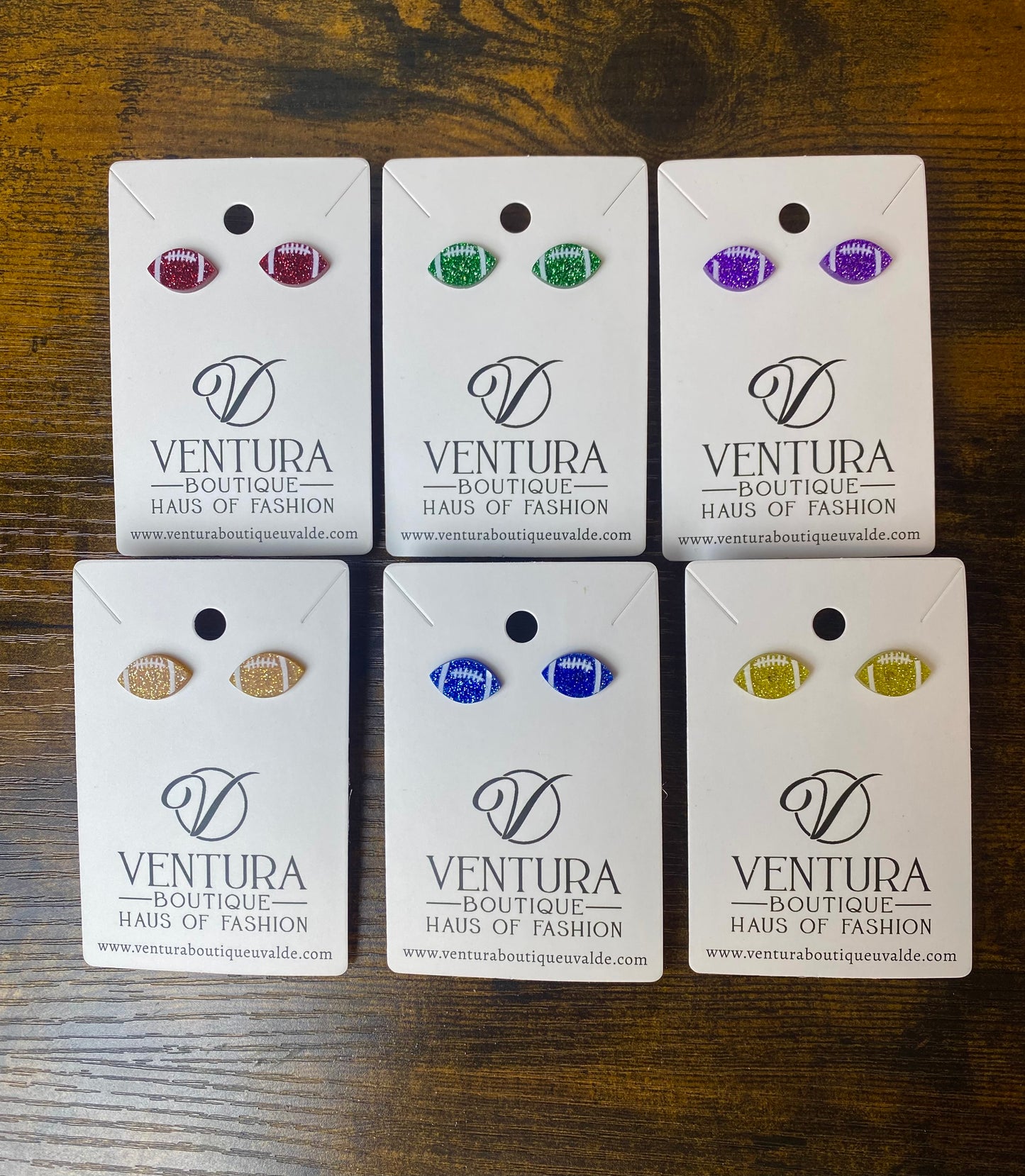 Sparkle Football Stud Earrings (6 colors)
