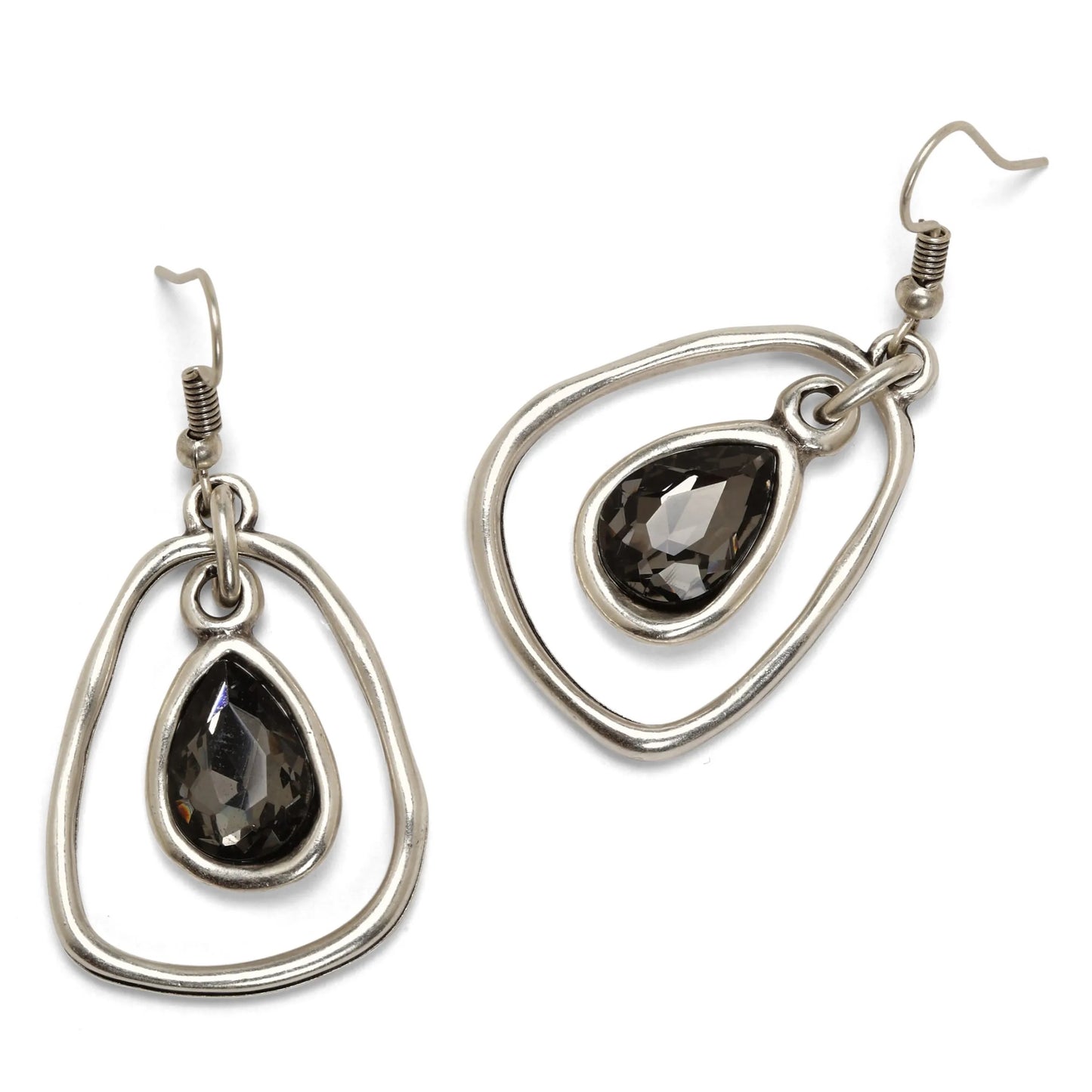 Handmade Crystal Pewter Earrings