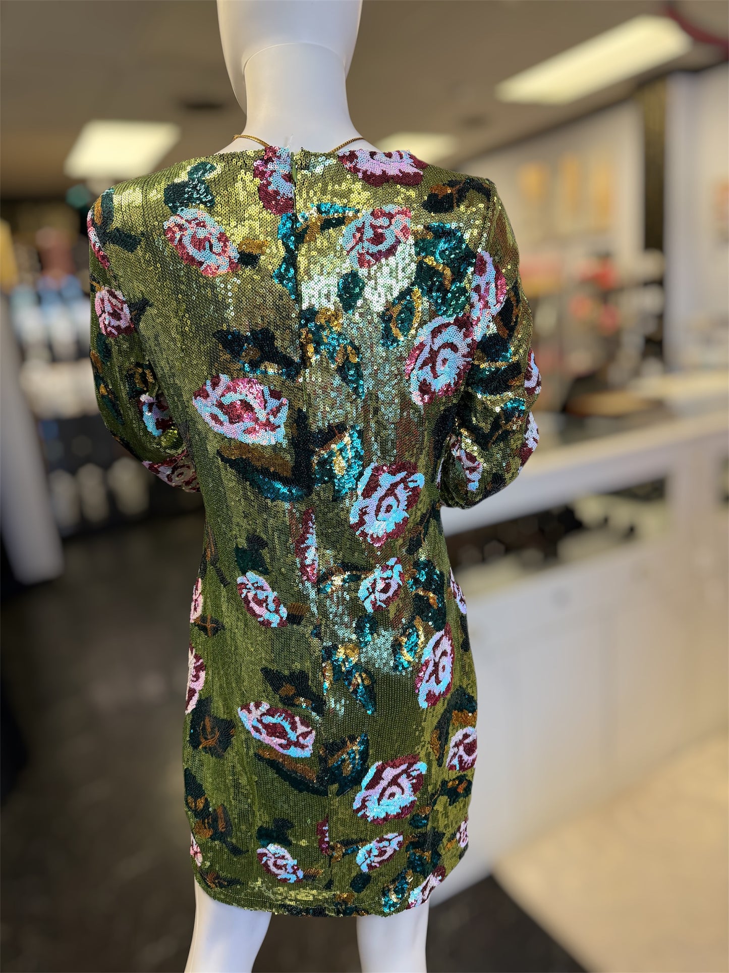 Long sleeve Floral sequins Dress