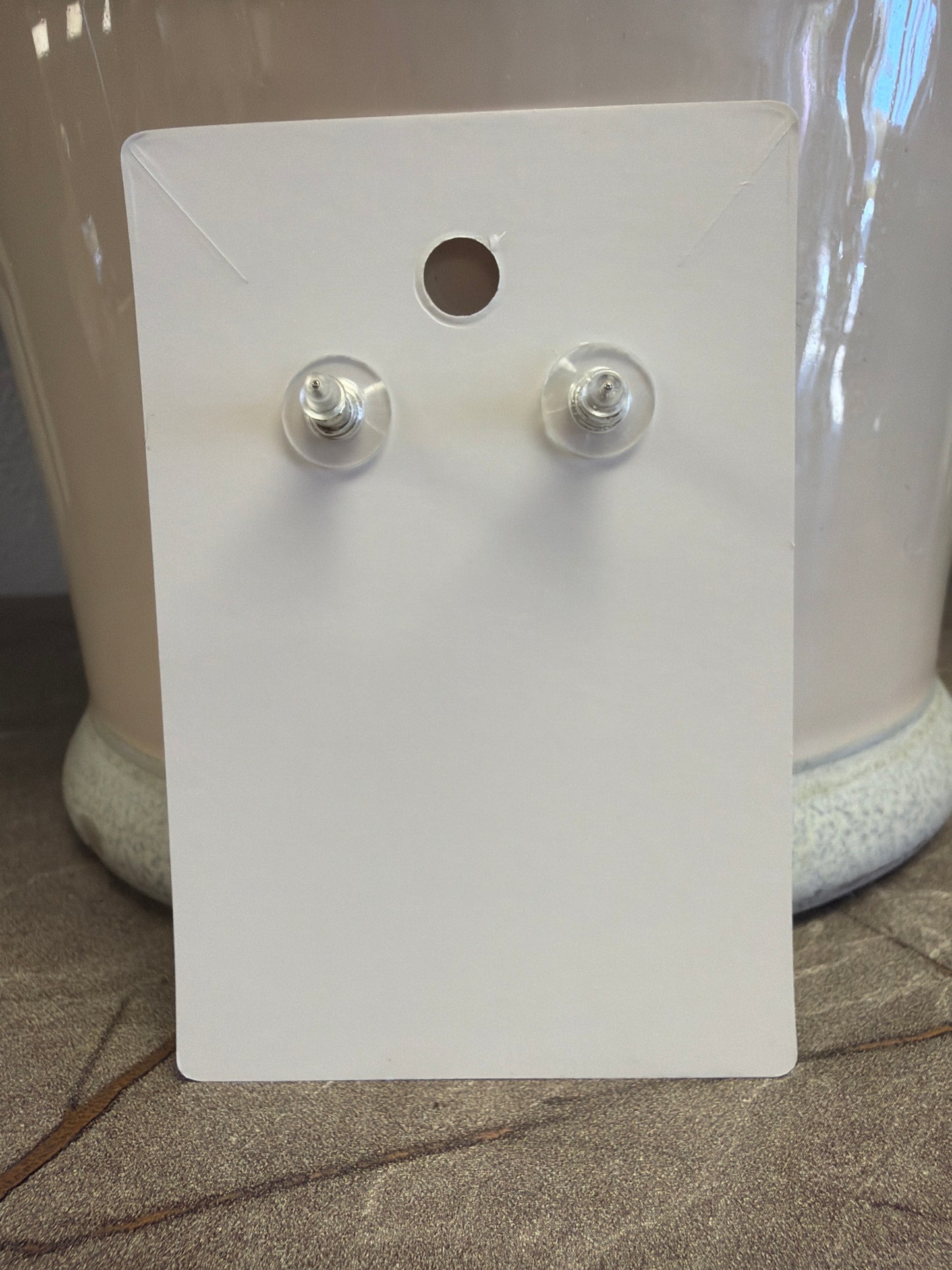 Checker Glitter AB Stone Post Stud Earrings