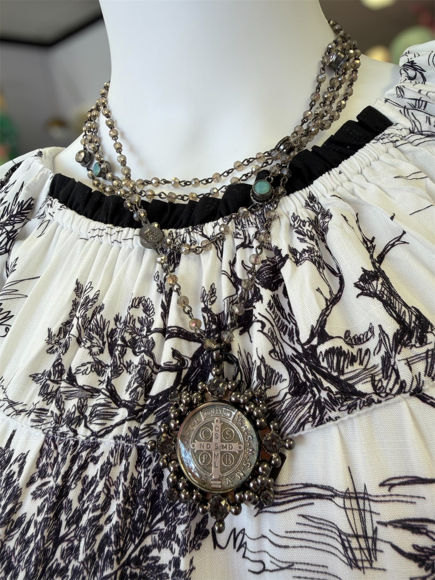 Black And White Toile De Jouy Top