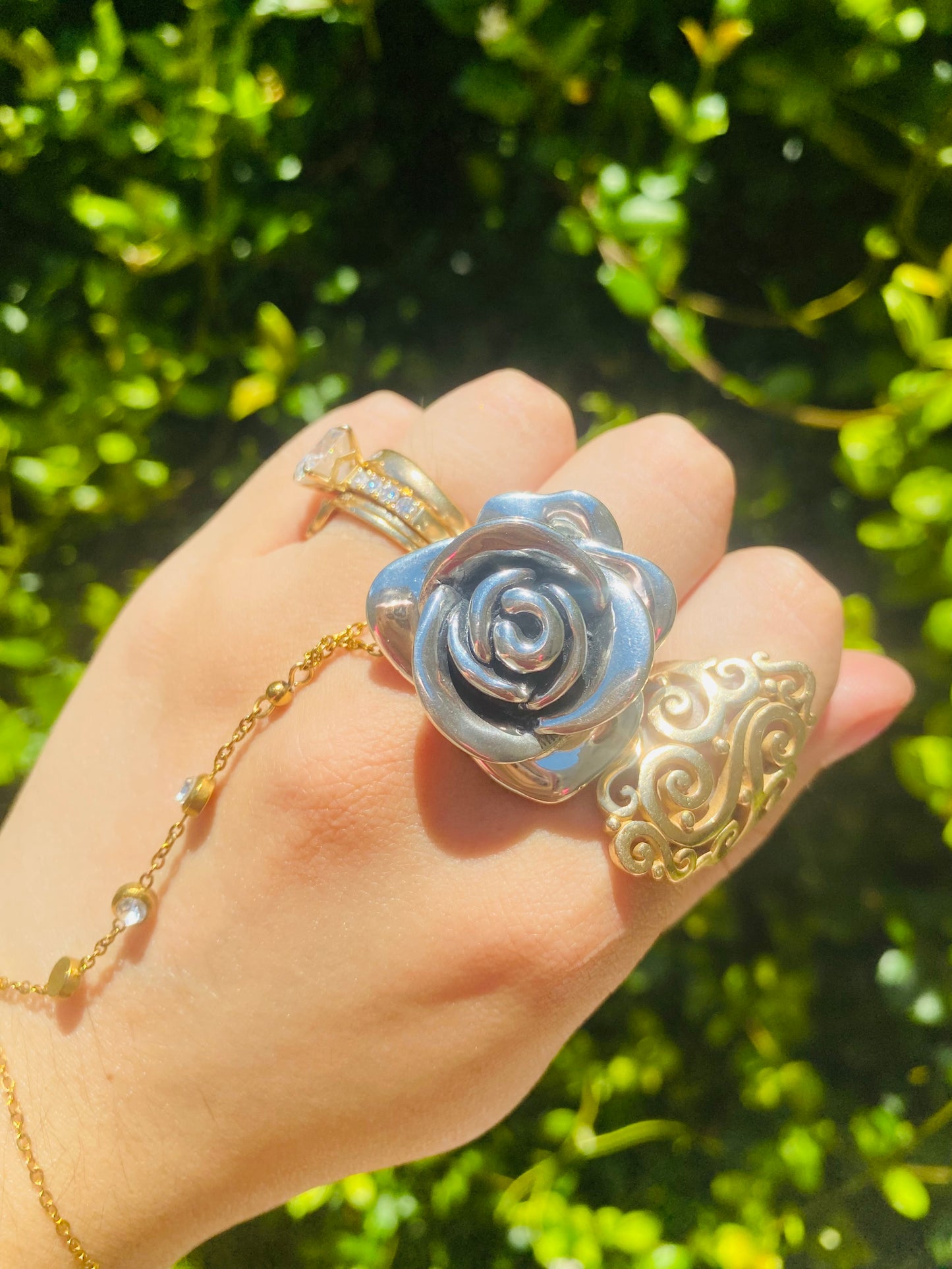 Rebecca Rose Sterling Silver Ring Size 9
