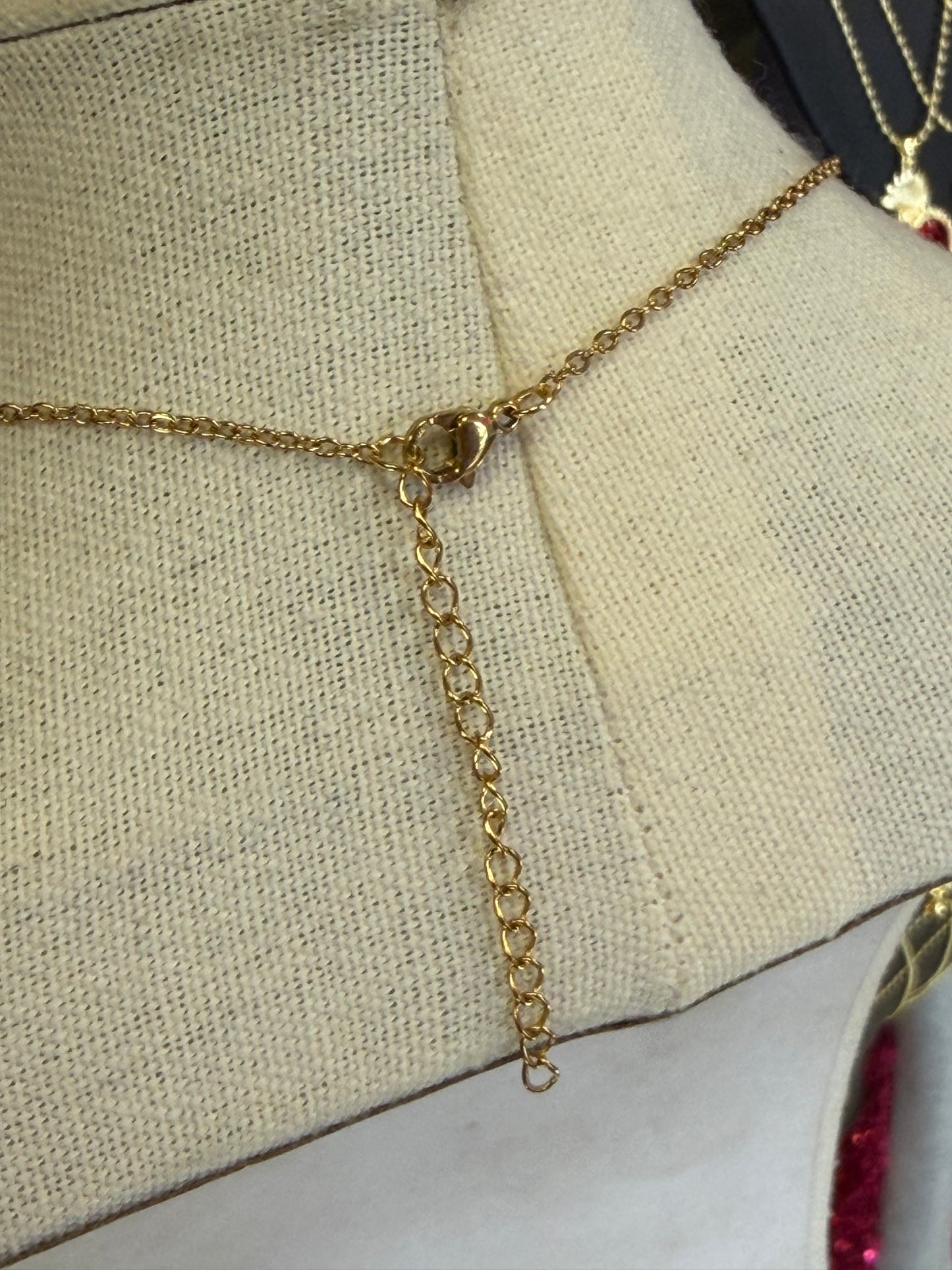 Gold Crystal Cross Necklace