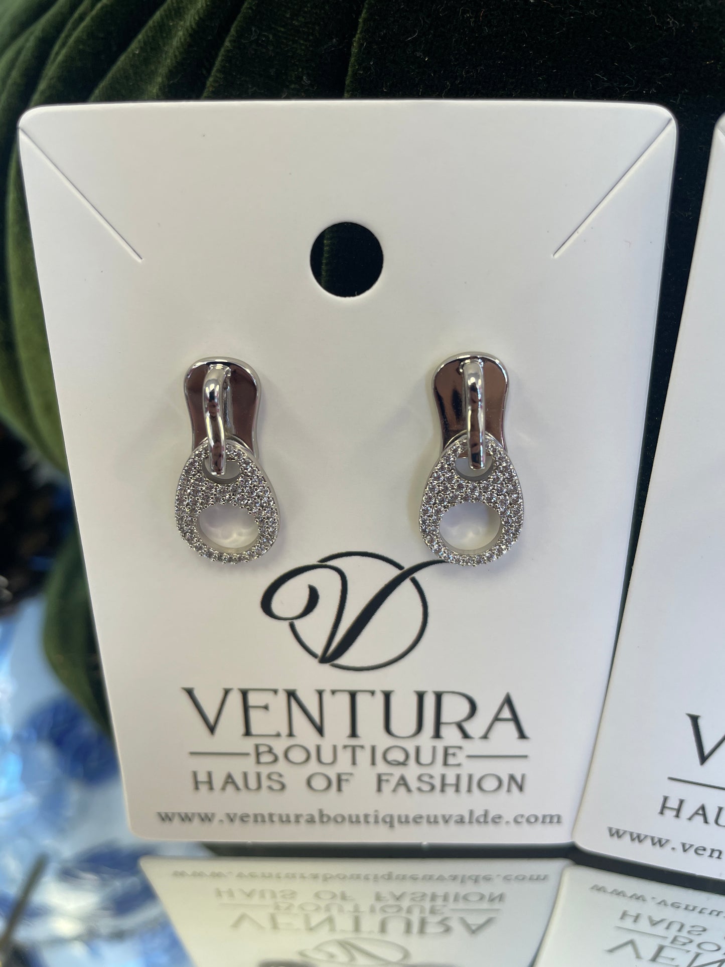 Zipper Crystal Stud Earrings
