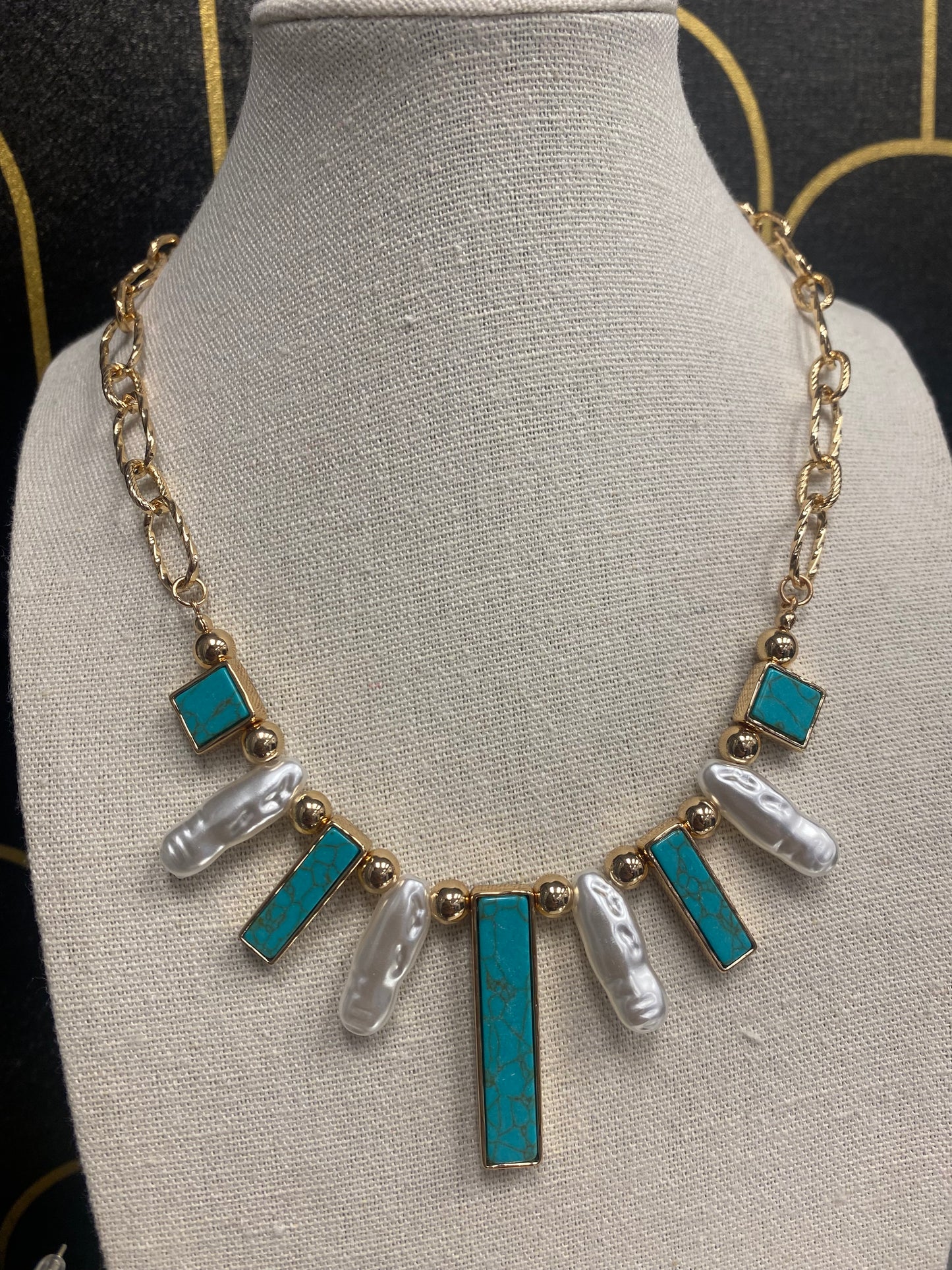 Pearl And Turquoise (Faux) Set