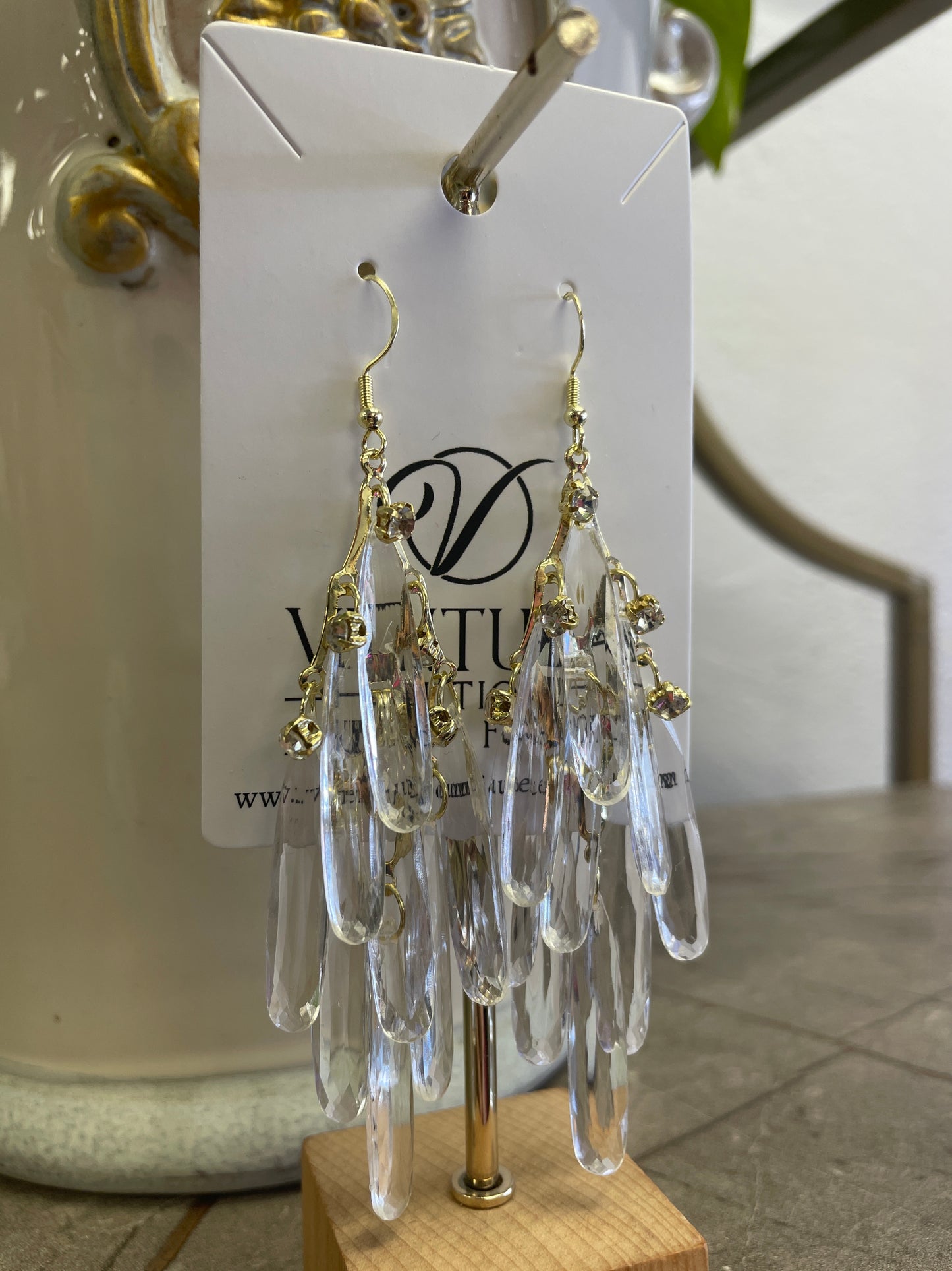 Crystal Chandelier Hook Earring