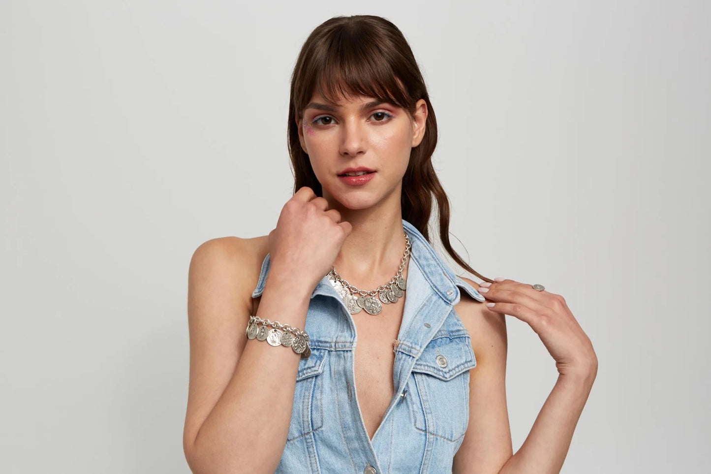 Handmade Pewter Coin Bracelet