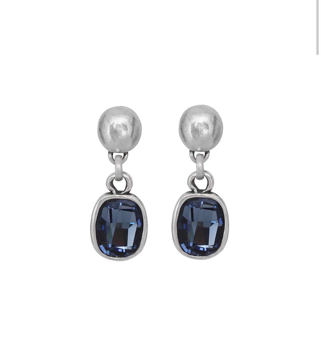 Handmade Crystal Pewter Earrings