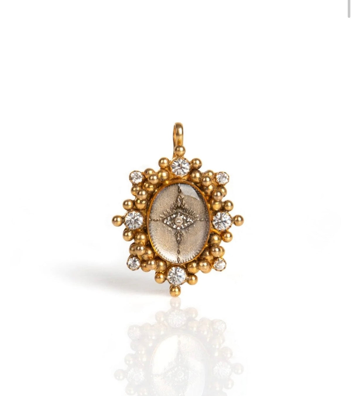 Oval Cloister All Seeing Eye Medallion Gold