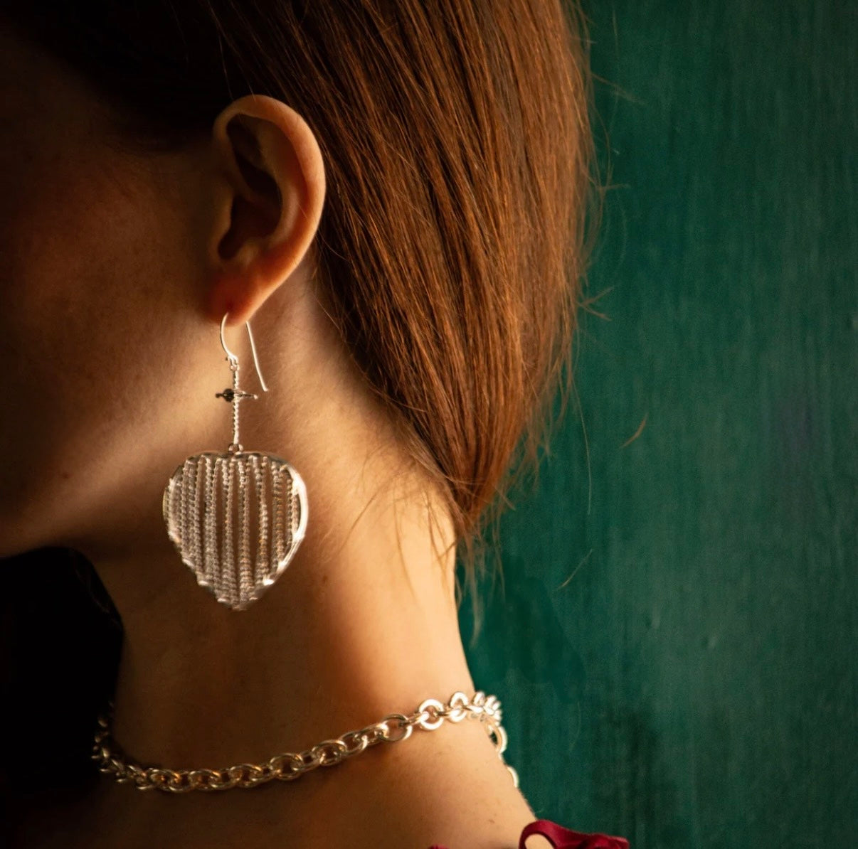 Caged Heart Earrings Gold