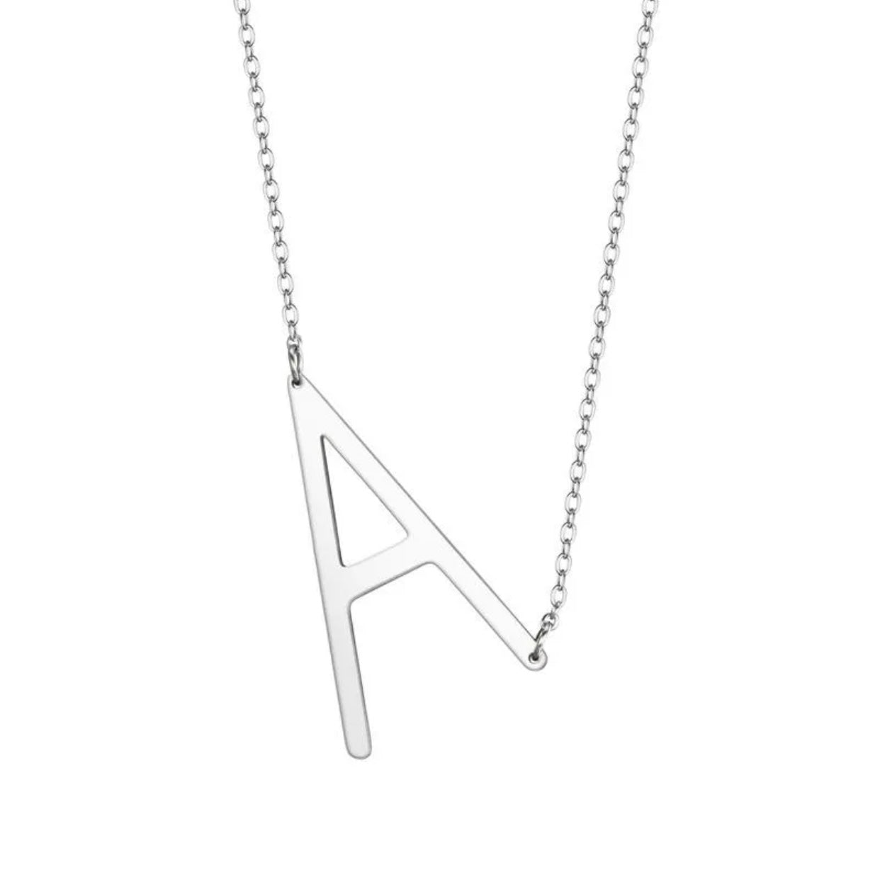 Stainless Steel letter necklace silver