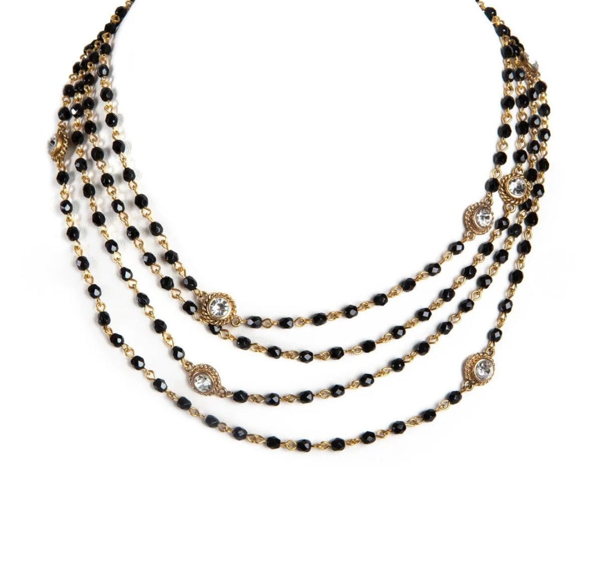 Magdalena - 4mm Crystal Jet Black Gold