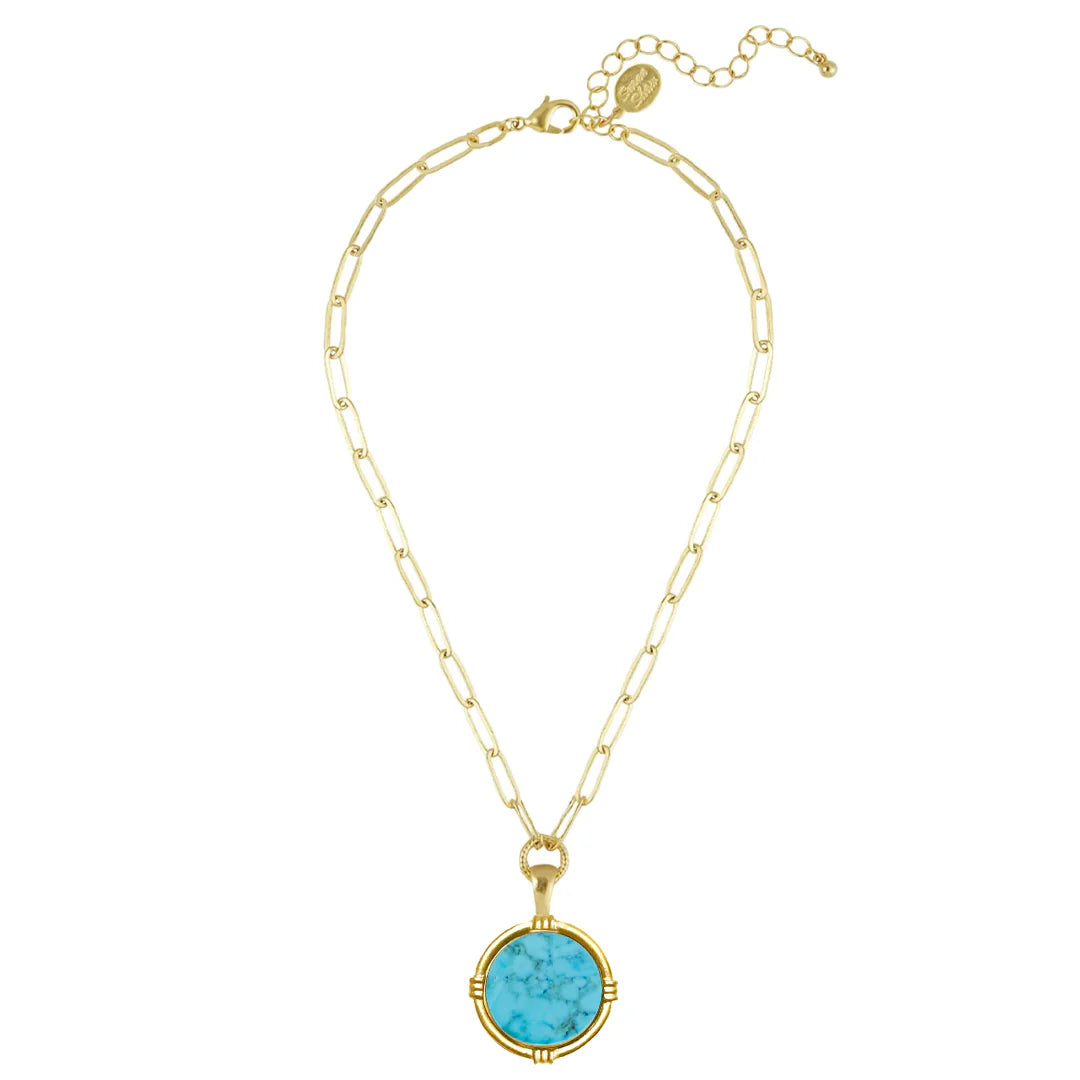 Ida Paperclip Necklace Turquoise