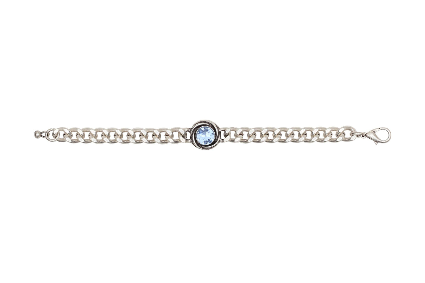 Handmade Blue Crystal Pewter Bracelet - NB2528
