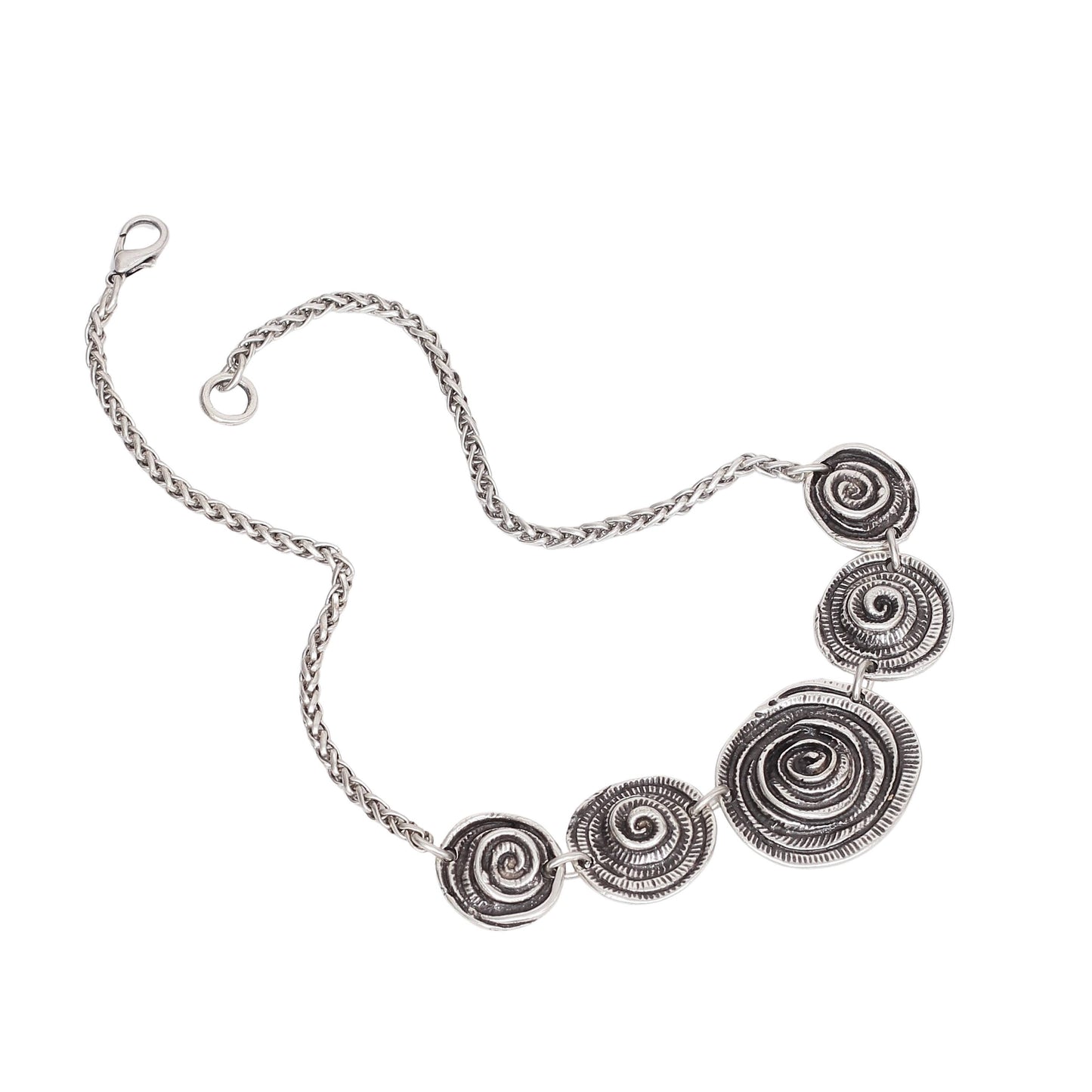 Handmade Rose Pewter Necklace - 3959