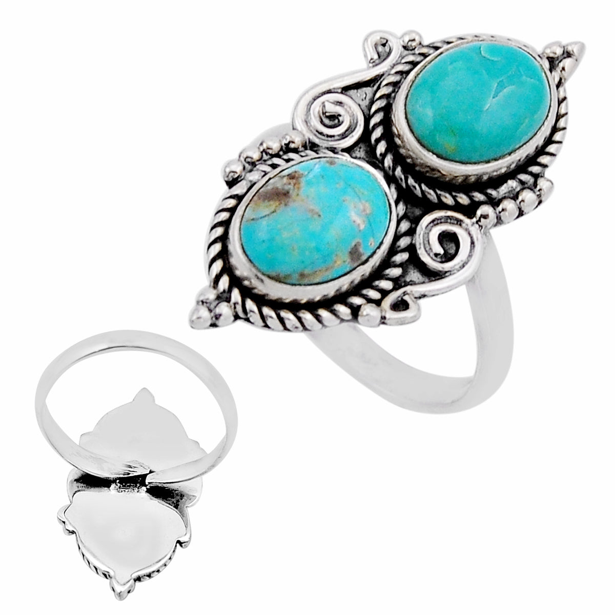 Arizona turquoise 925 silver adjustable ring