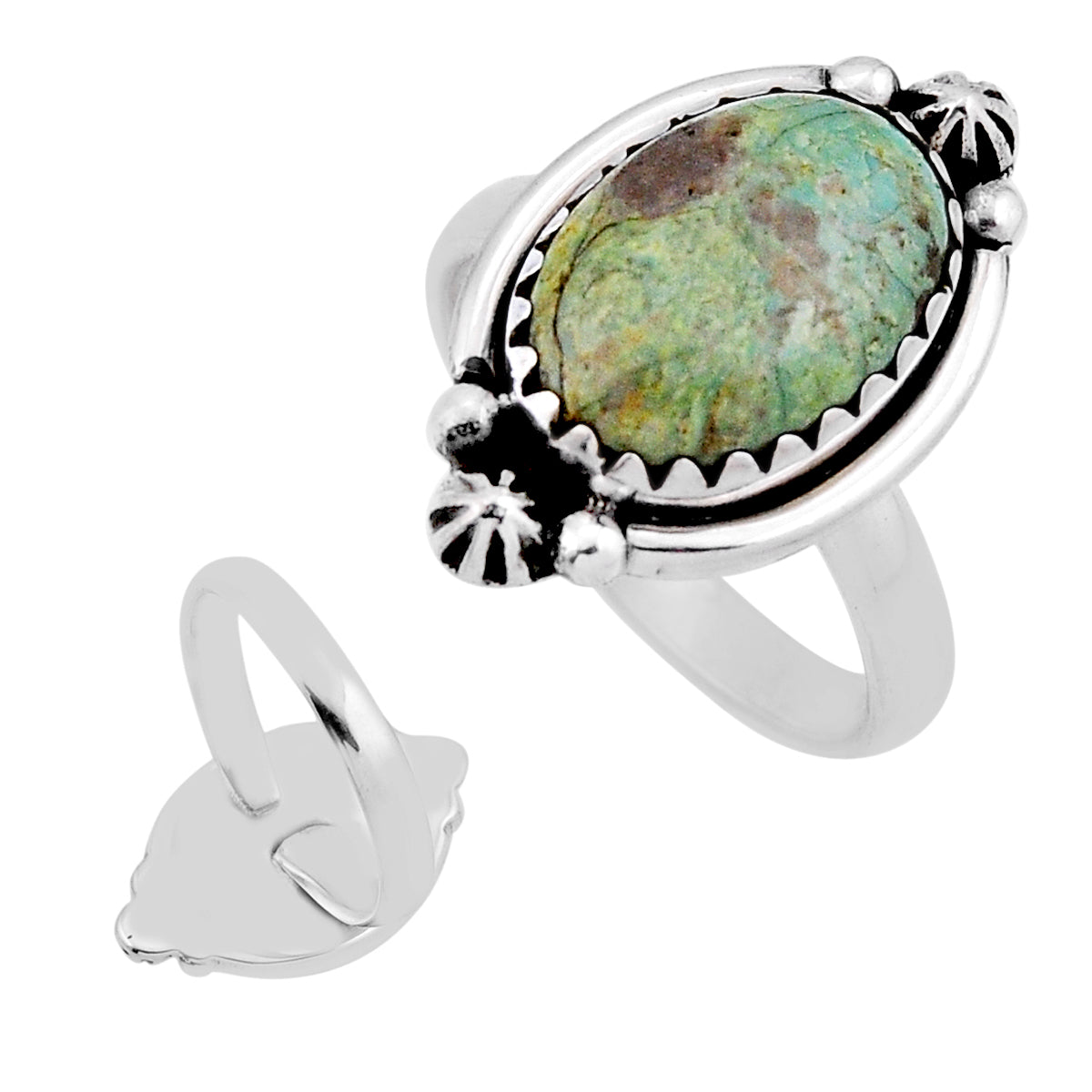 Arizona MOJAVE turquoise oval 925 silver ring size 9