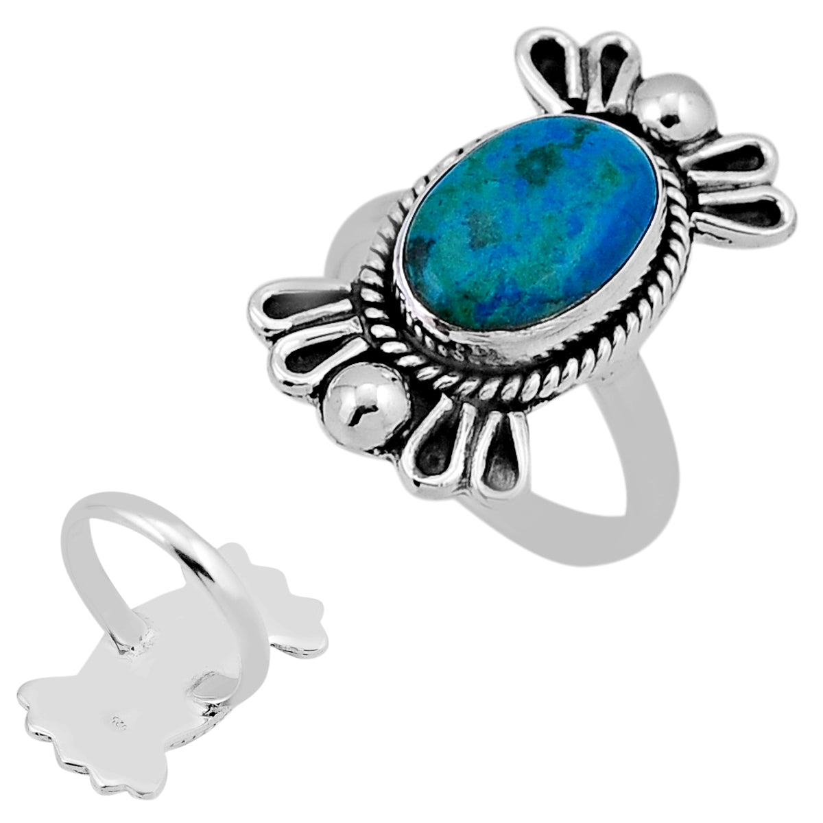 fine blue turquoise 925 sterling silver ring size 7