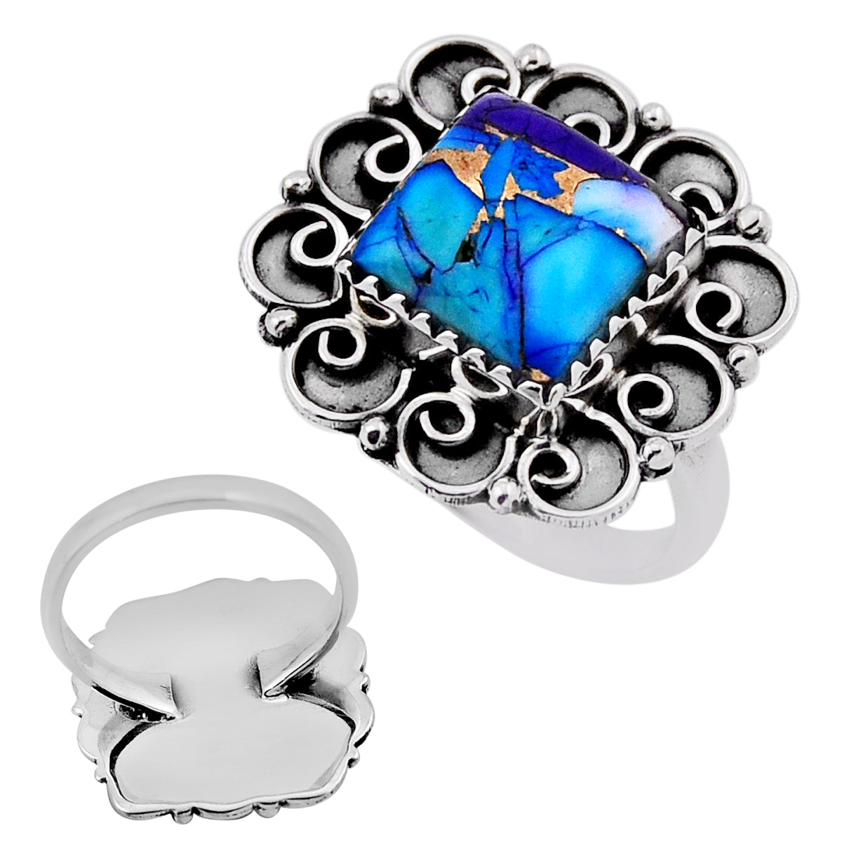 rose dahlia violet 925 sterling silver ring size 6