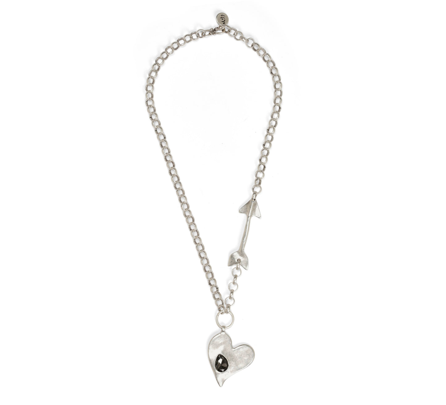 Handmade Arrow Heart Pewter Necklace - NN3147