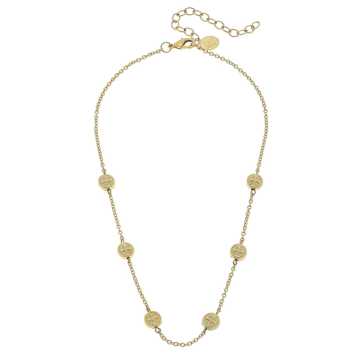 Gold Saint Beads and Chain Choker