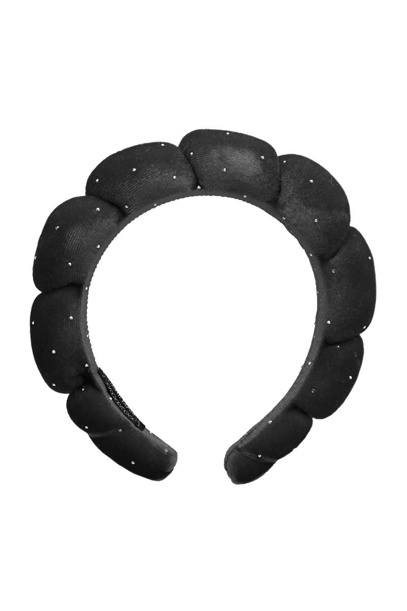 CALA 69133 Black Spa Headband & Wristband Bling Set - 6