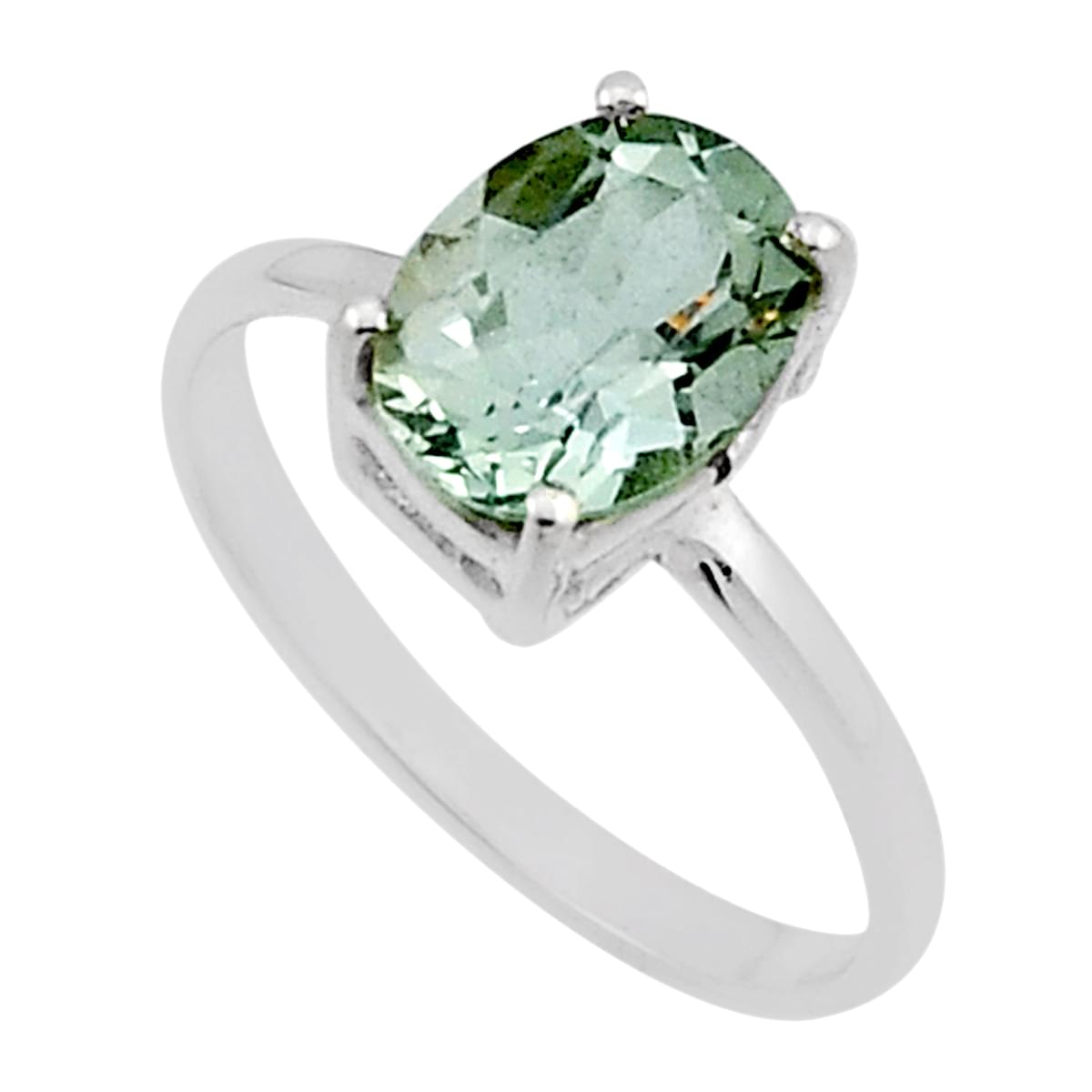 faceted oval 925 sterling silver ring size 8