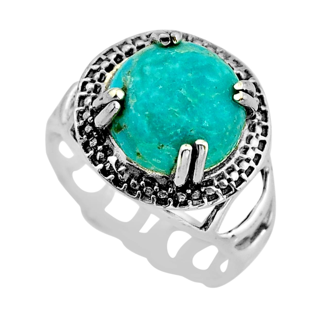 925 silver solitaire prong set blue arizona mohave turquoise ring size 8