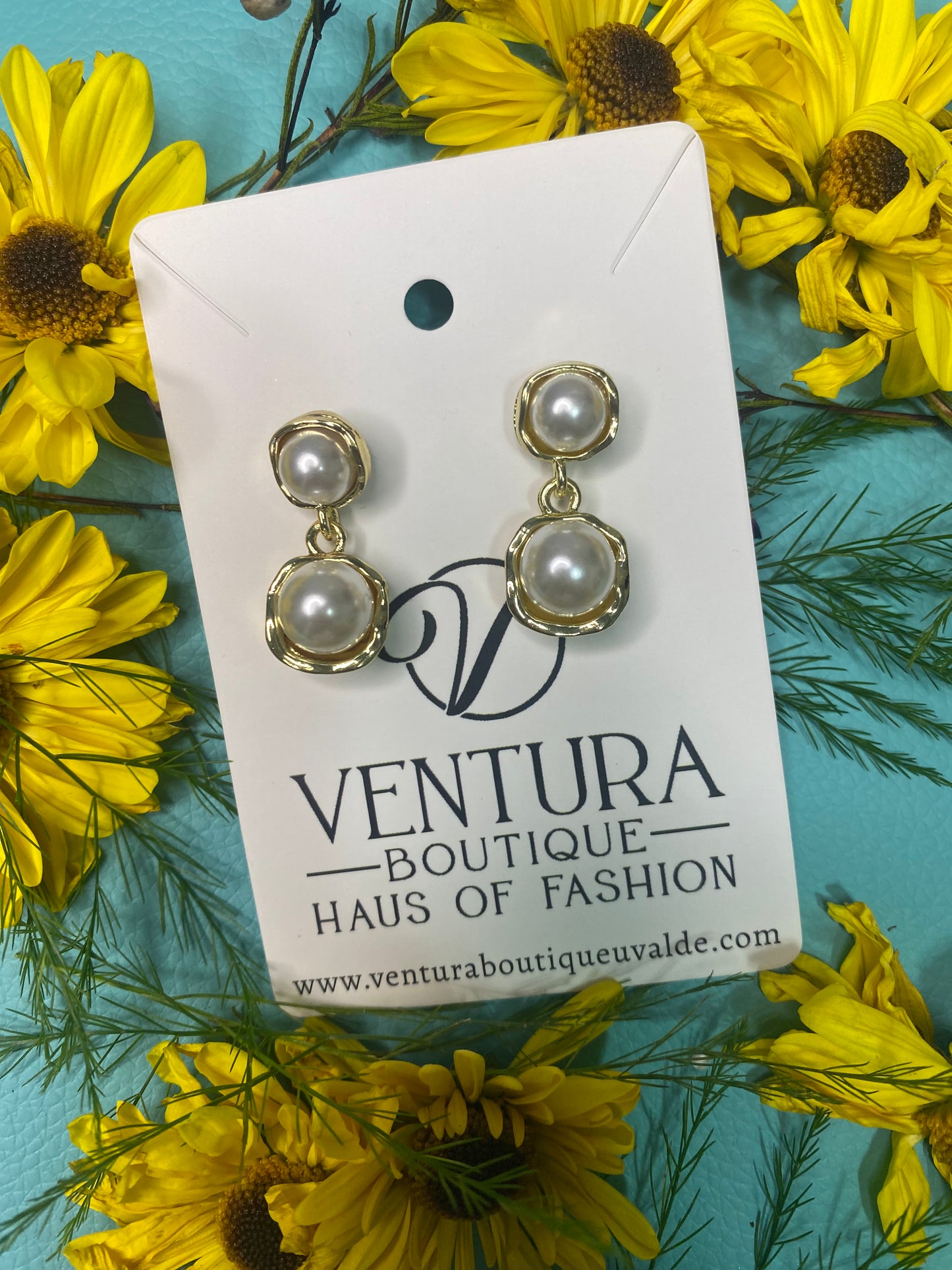 Classic Double Pearl Drop Earrings