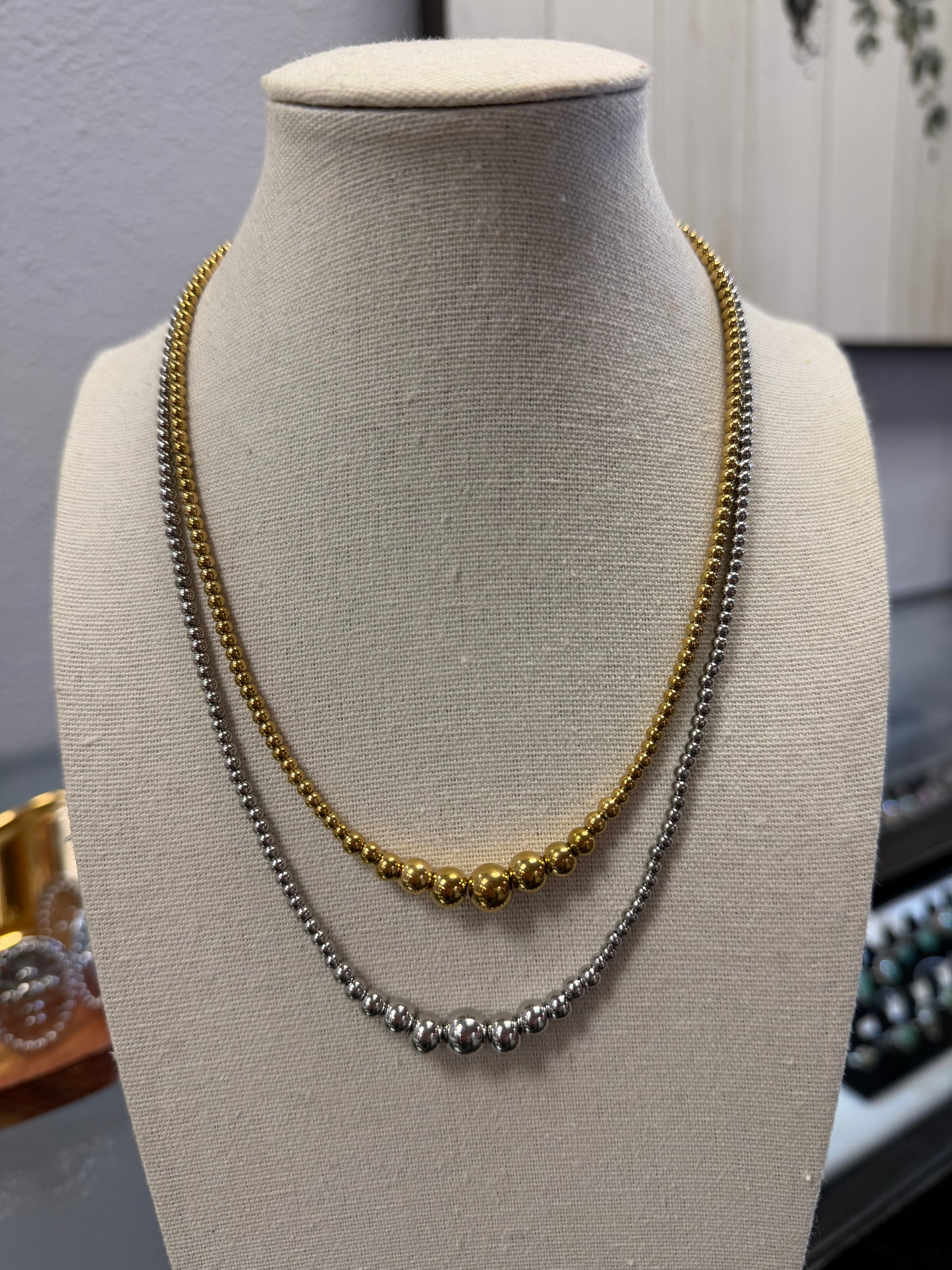 Stainless Beaded Graduation Necklaces
